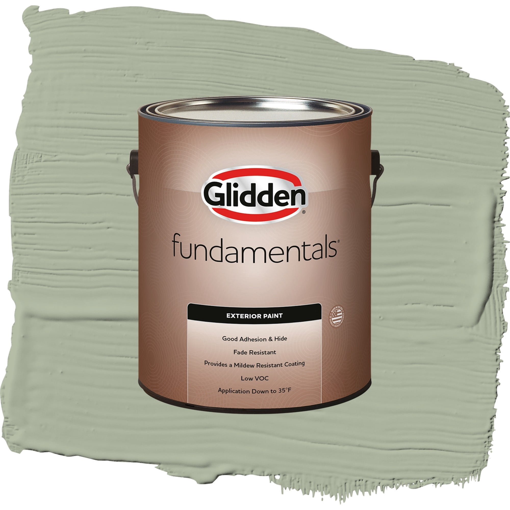 Glidden Fundamentals Gargoyle / Green, Satin Exterior Paint, 1 Gallon