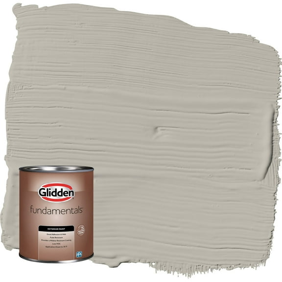 Glidden Fundamentals Ghost Writer / Beige Flat Exterior Paint, 1 Quart