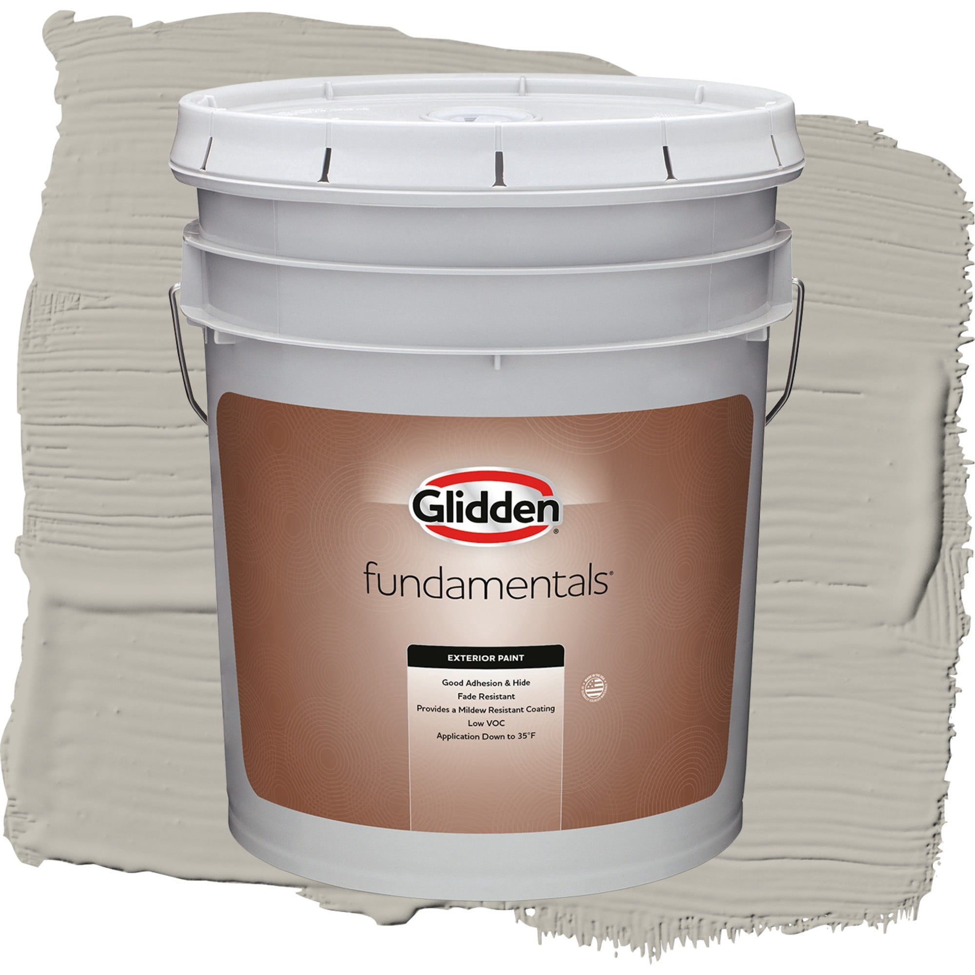 Glidden Fundamentals Ghost Writer / Beige, Flat Exterior Paint, 5 Gallon