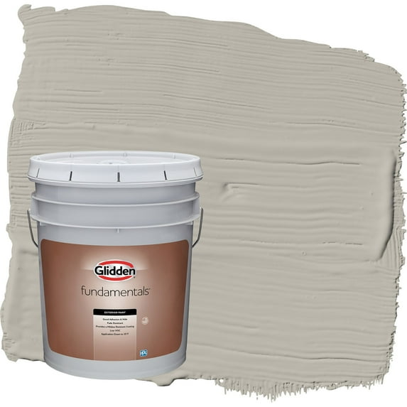 Glidden Fundamentals Ghost Writer / Beige Satin Exterior Paint, 5 Gallon