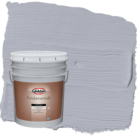 Glidden Fundamentals Glistening Gray / Grey Satin Exterior Paint, 5 Gallon