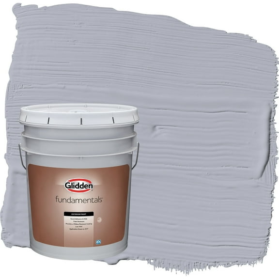 Glidden Fundamentals Glistening Gray / Grey Satin Exterior Paint, 5 Gallon