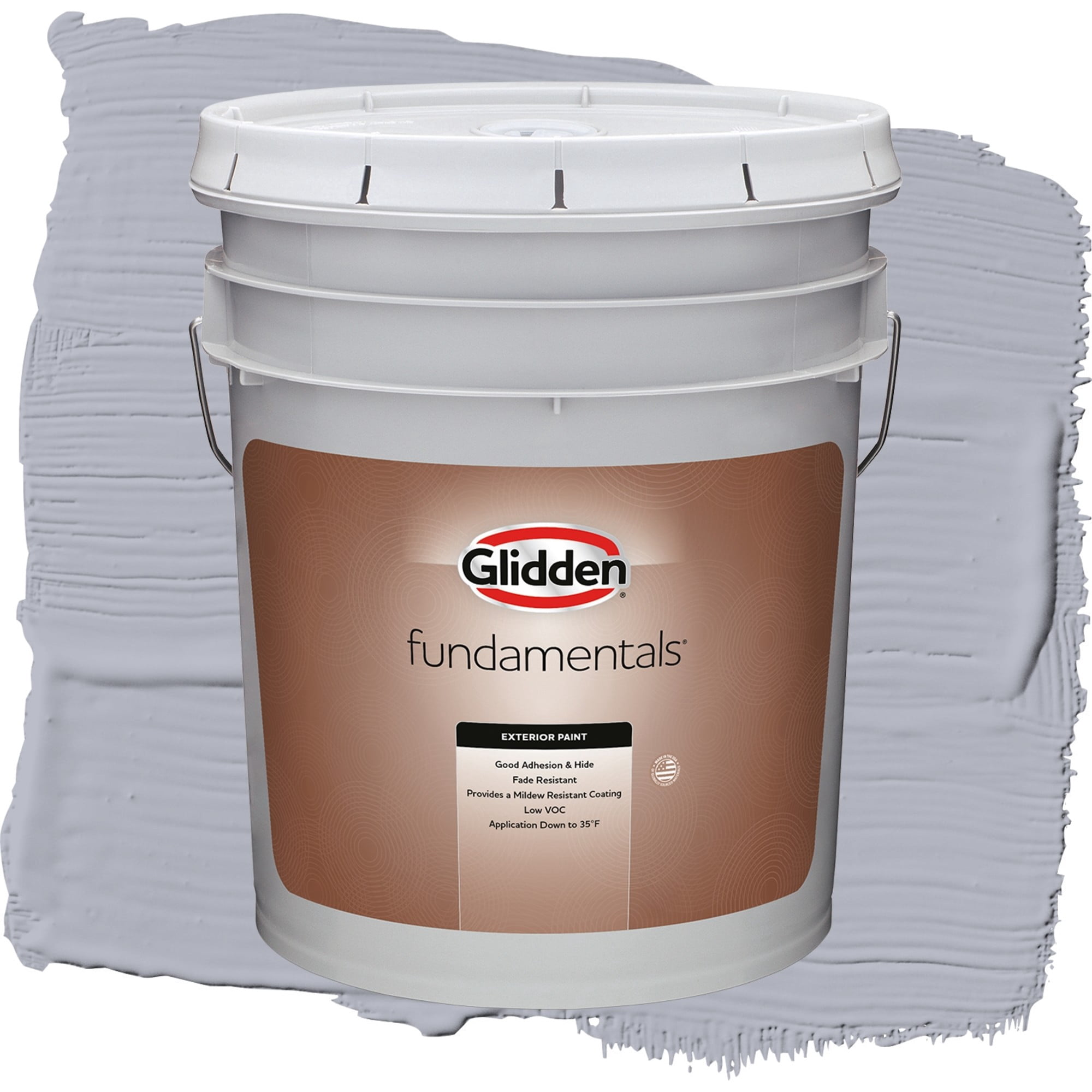 Glidden Fundamentals Glistening Gray / Grey, Satin Exterior Paint, 5 Gallon