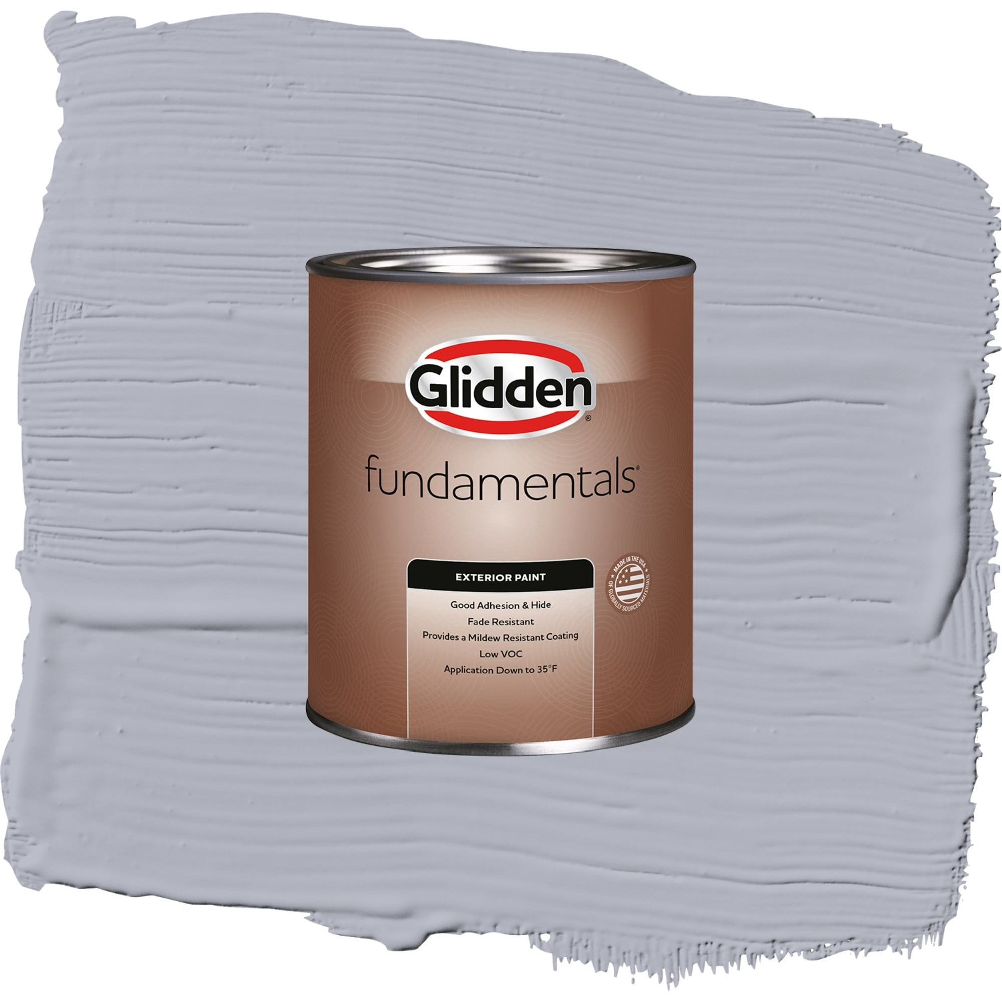 Glidden Fundamentals Glistening Gray / Grey, Semi-Gloss Exterior Paint, 1 Quart