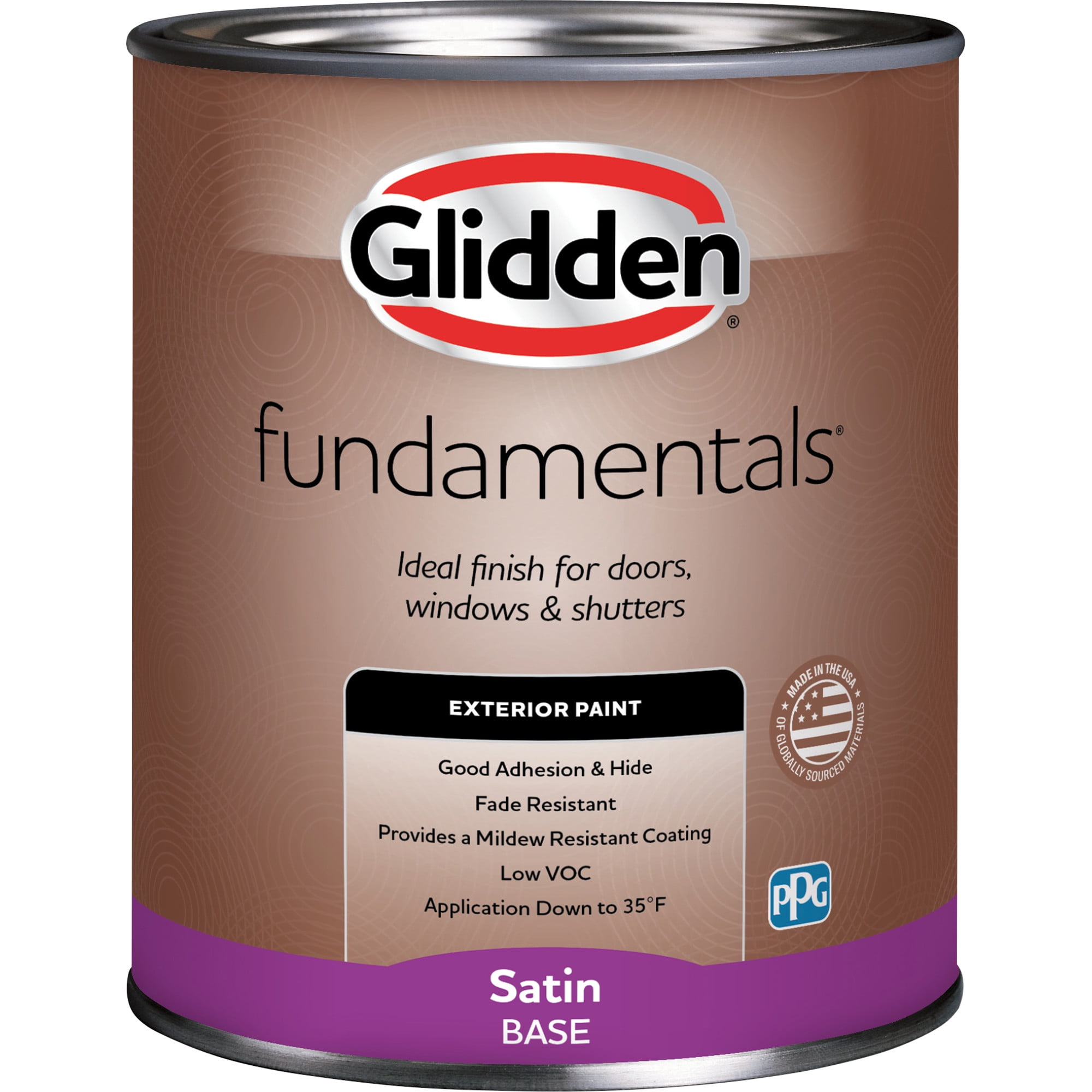 Glidden Fundamentals Exterior Paint Go To Gray / Grey, Satin, 1 Quart