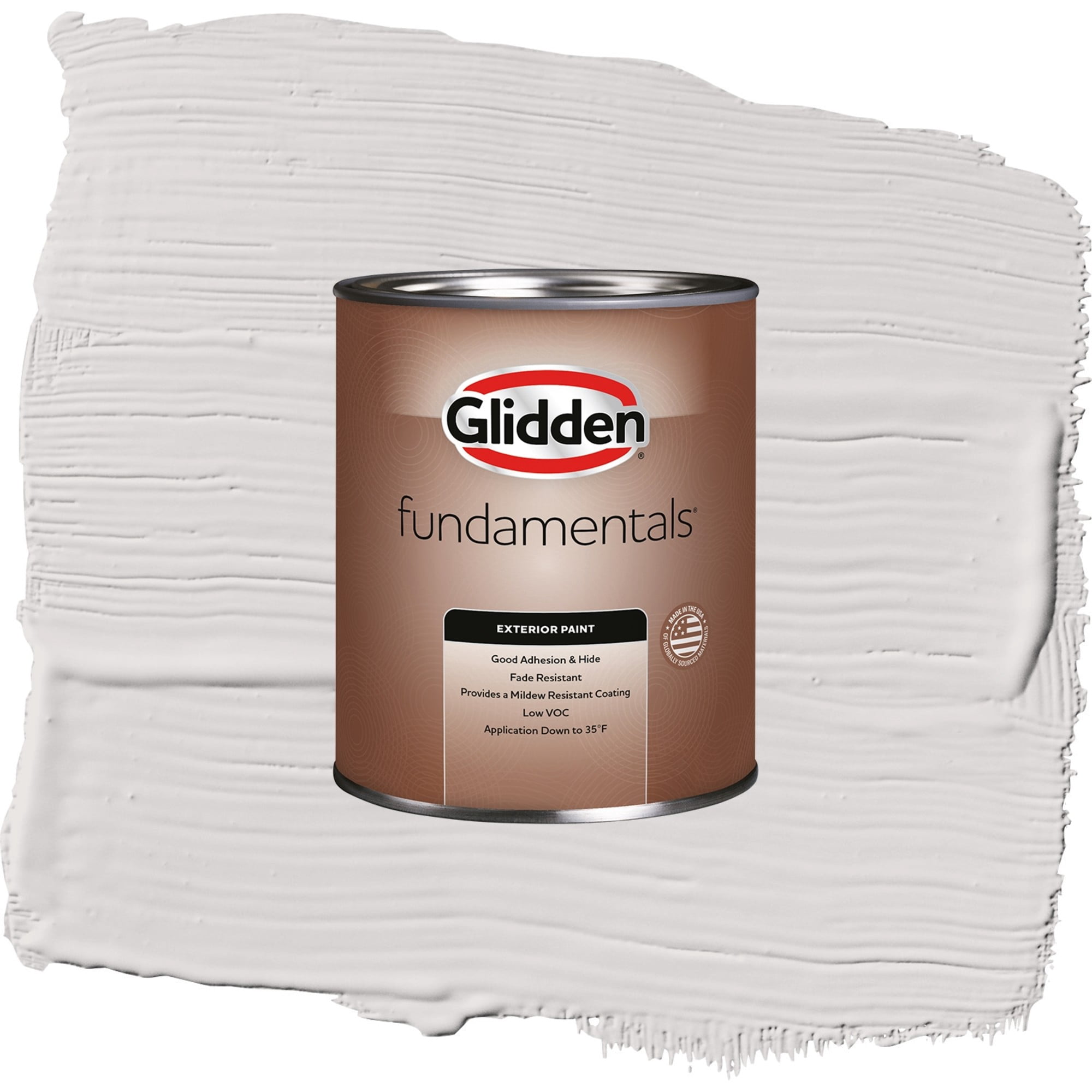 Glidden Fundamentals Go To Gray / Grey, Semi-Gloss Exterior Paint, 1 Quart