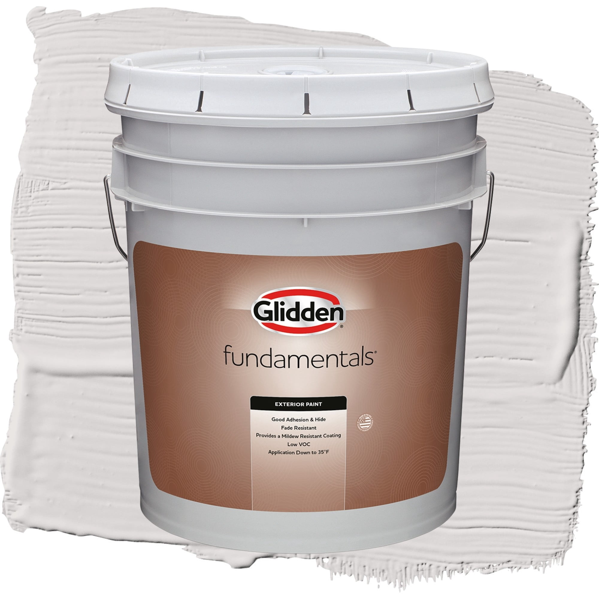 Glidden Fundamentals Go To Gray / Grey, Semi-Gloss Exterior Paint, 5 Gallon