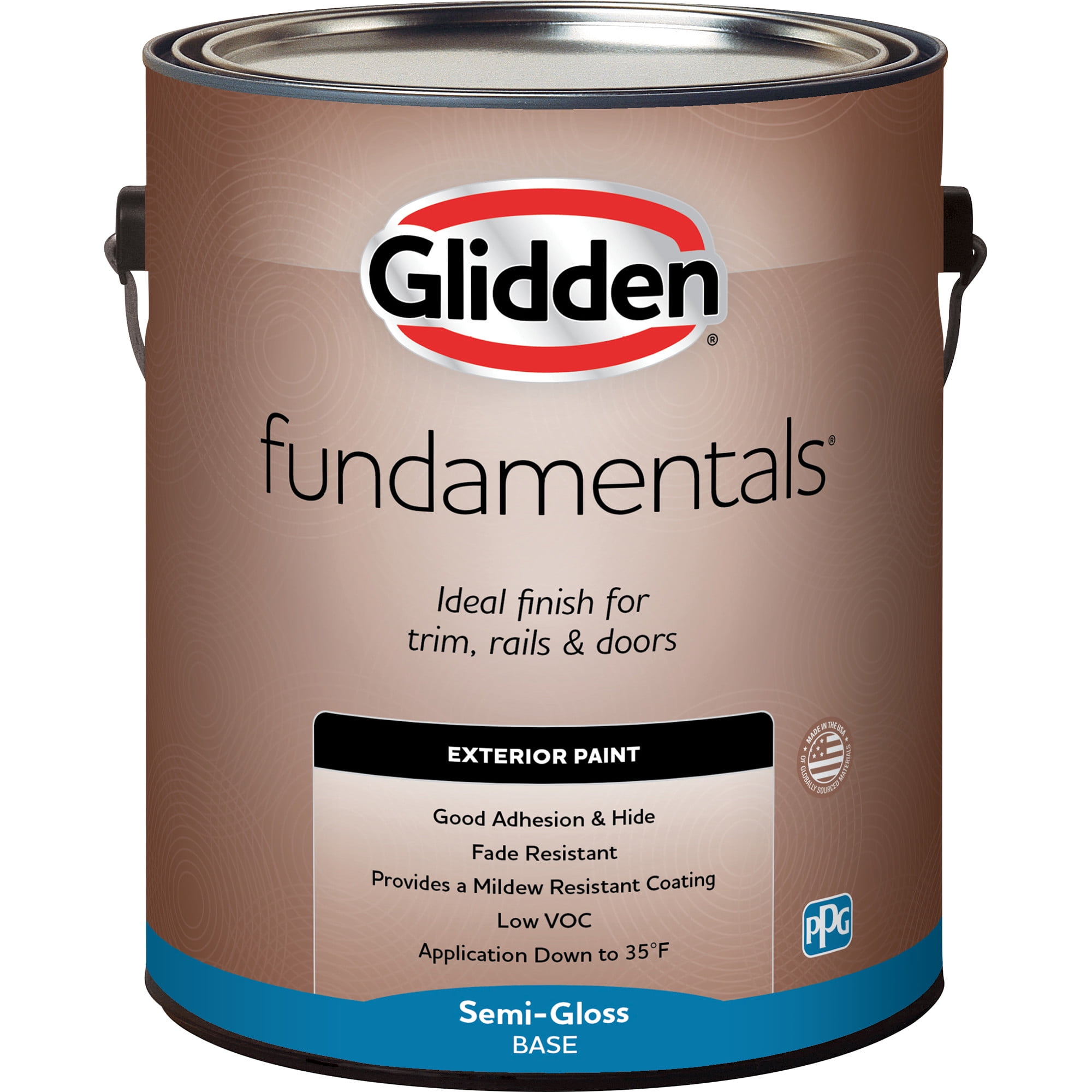 Glidden Fundamentals Exterior Paint Good Life / Yellow, Semi Gloss, 1