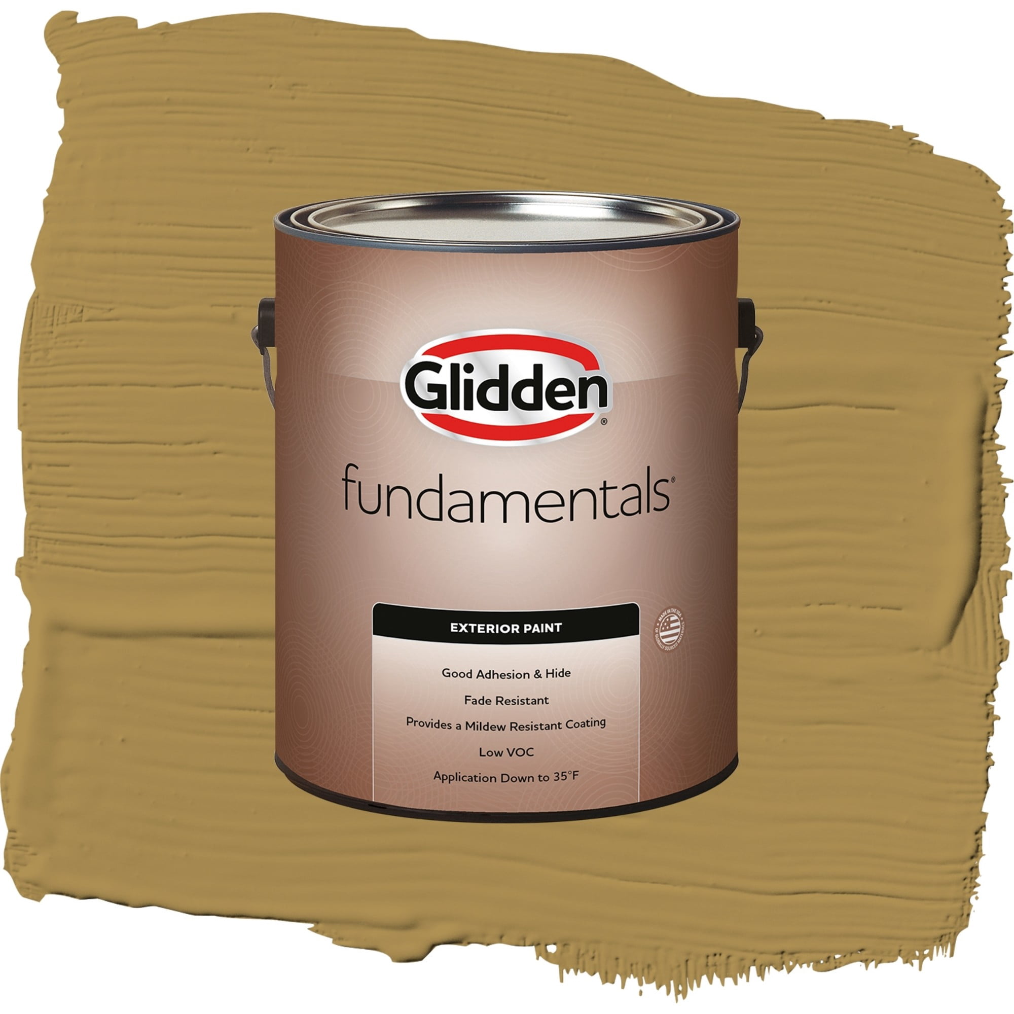 Glidden Fundamentals Graceful Gazelle / Brown, Flat Exterior Paint, 1 Gallon