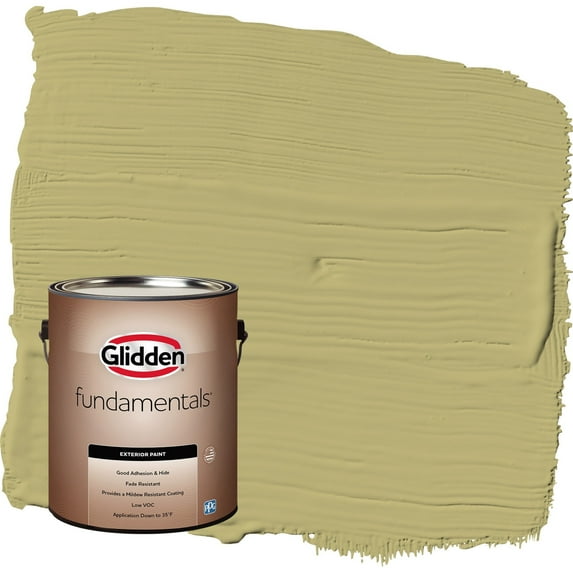 Glidden Fundamentals Gracious Glow / Green Semi-Gloss Exterior Paint, 1 Gallon