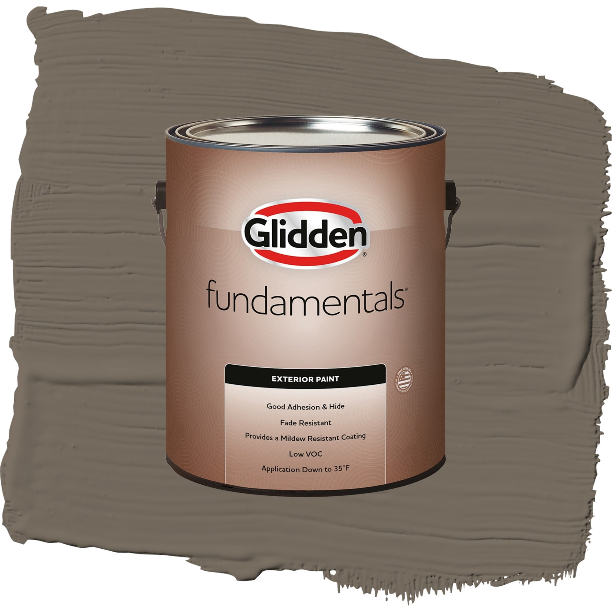 Glidden Fundamentals Granite / Brown, Flat Exterior Paint, 1 Gallon