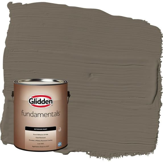 Glidden Fundamentals Granite / Brown Satin Exterior Paint, 1 Gallon