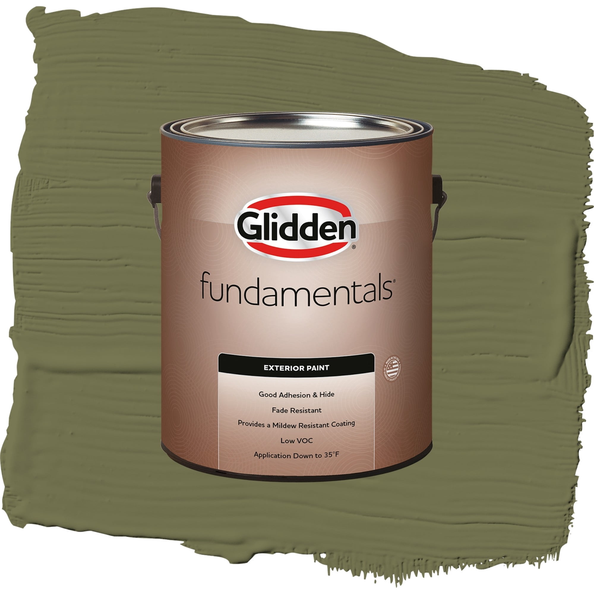 Glidden Fundamentals Gratefully Grass / Green, Satin Exterior Paint, 1 Gallon