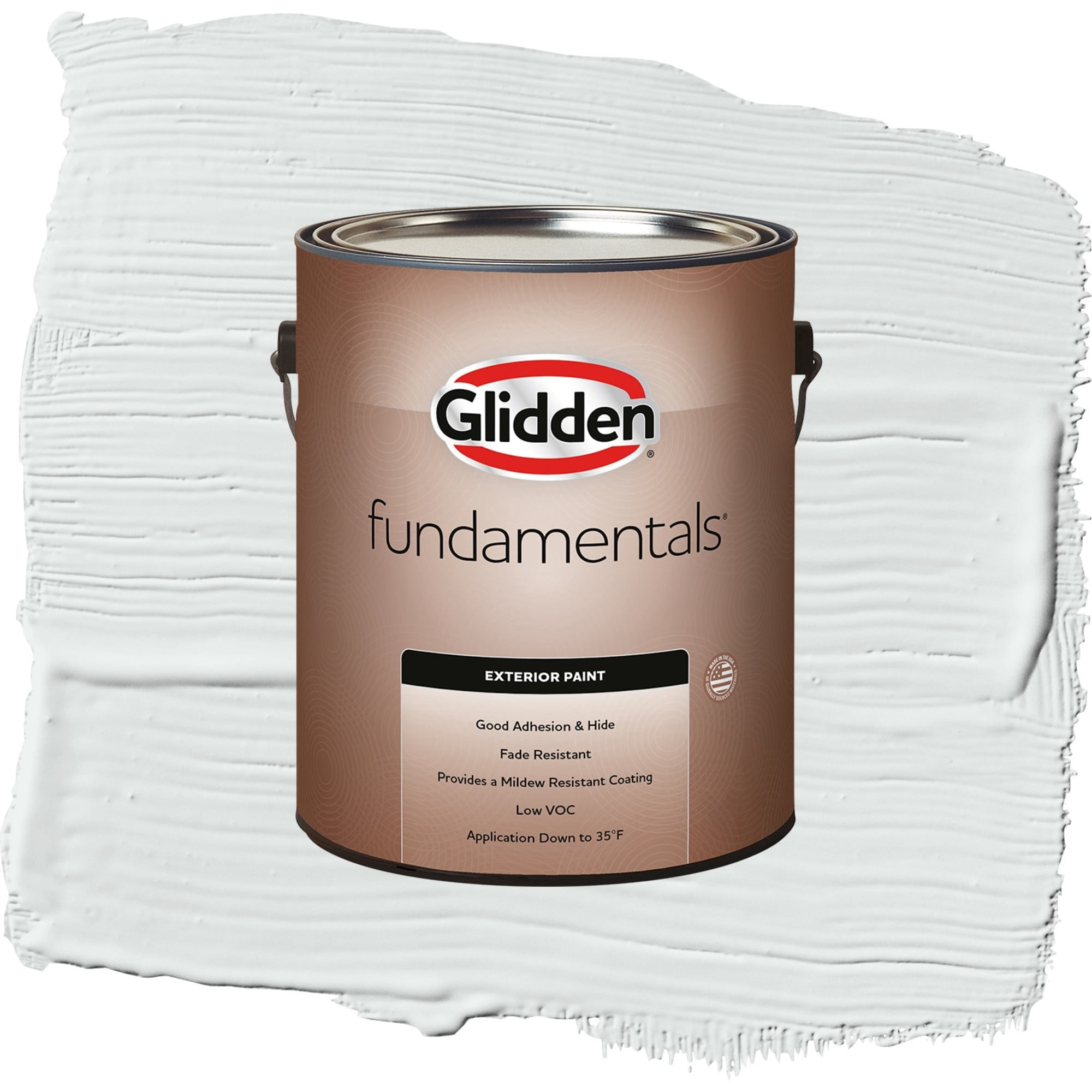 Glidden Fundamentals Gray Glimpse / Grey, Flat Exterior Paint, 1 Gallon