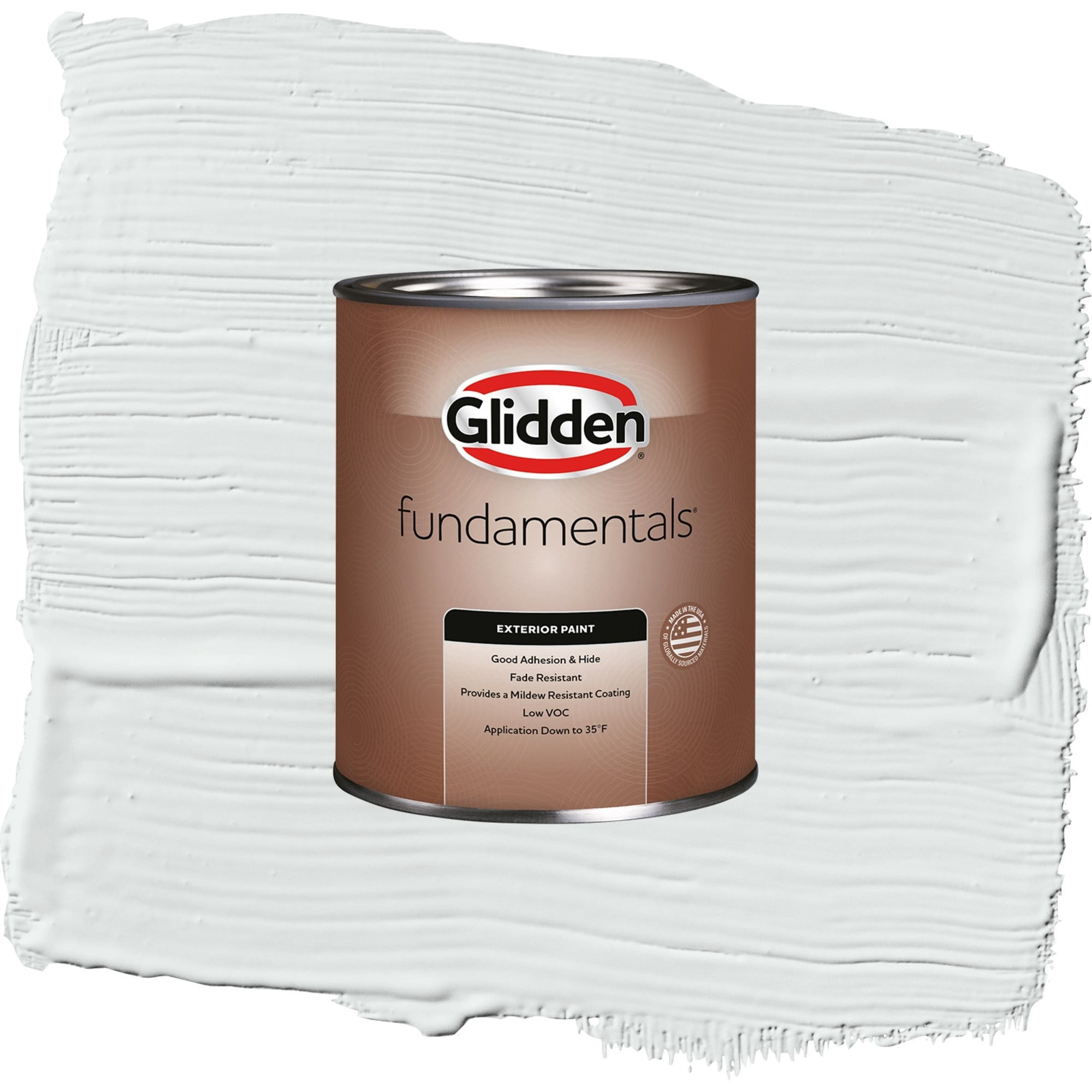Glidden Fundamentals Gray Glimpse / Grey, Flat Exterior Paint, 1 Quart