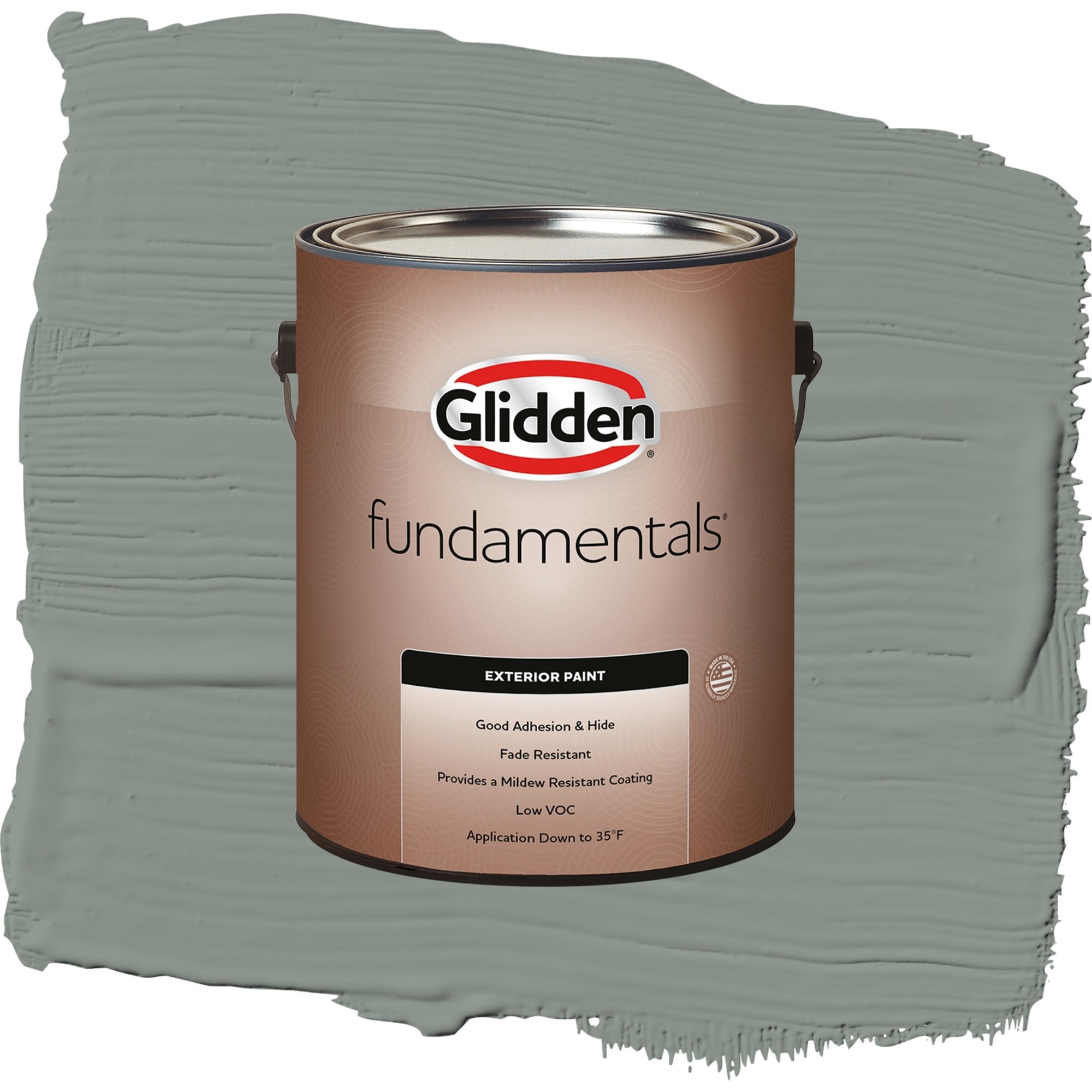 Glidden Fundamentals Gray Heron / Grey, Semi-Gloss Exterior Paint, 1 Gallon