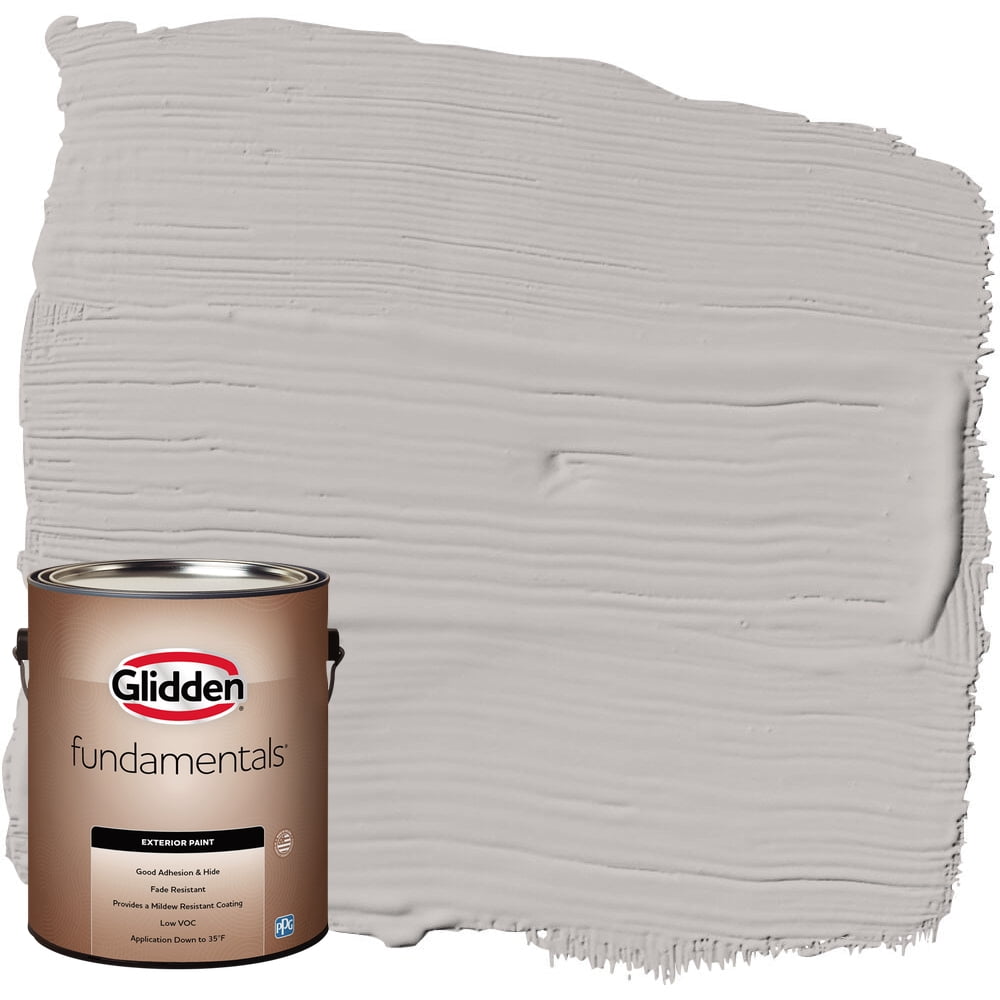 Glidden Fundamentals Exterior Paint Gray Shadows / Grey, Flat, 1 Gallon