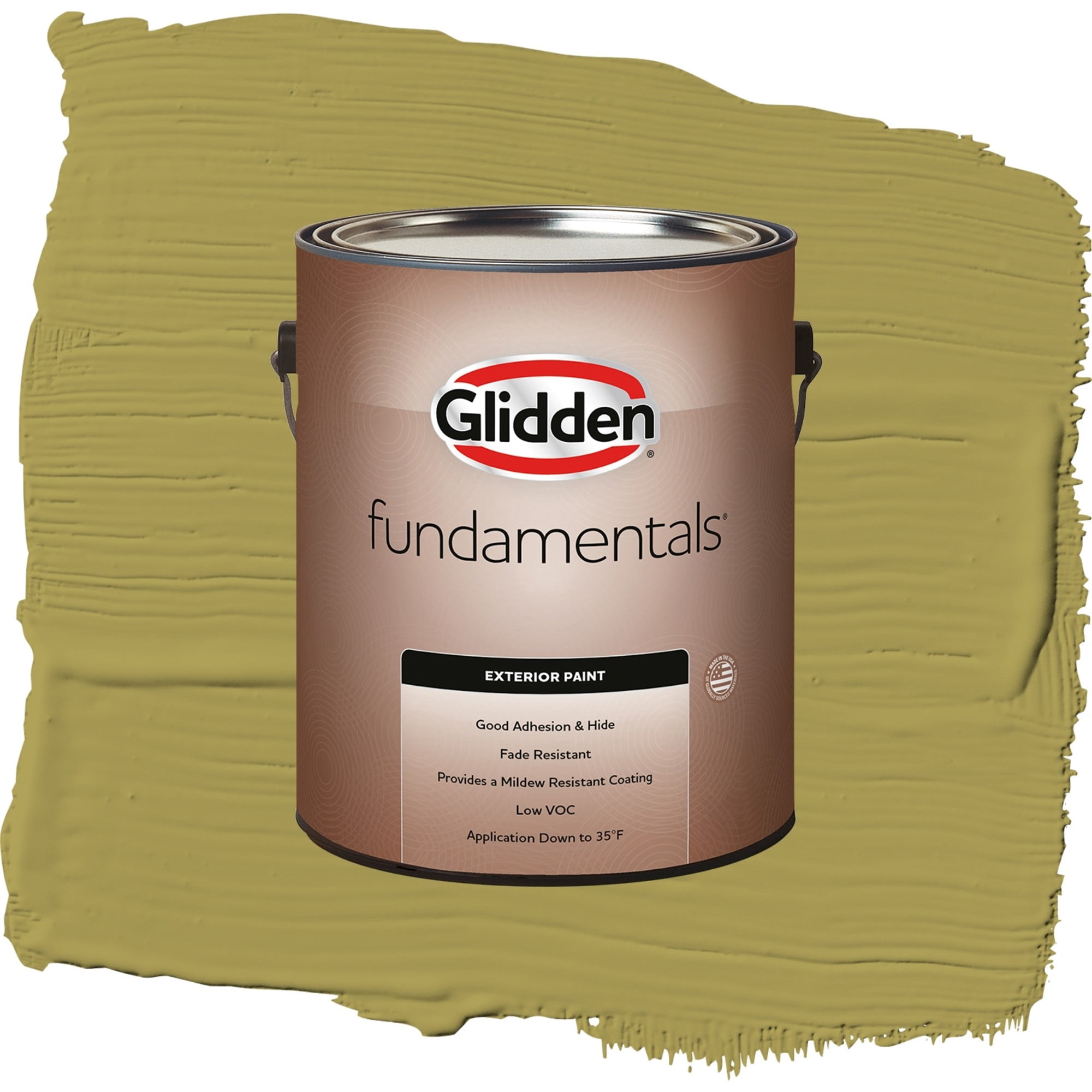 Glidden Fundamentals Gremlin / Green, Flat Exterior Paint, 1 Gallon