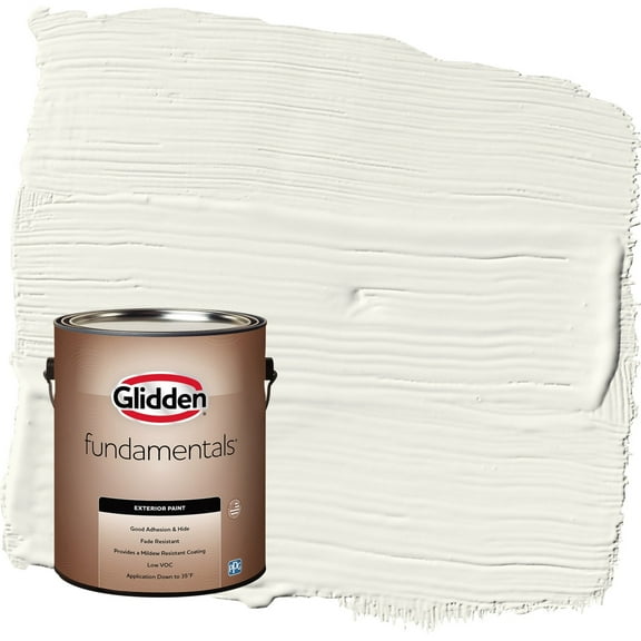 Glidden Fundamentals Gypsum / Off-White Flat Exterior Paint, 1 Gallon