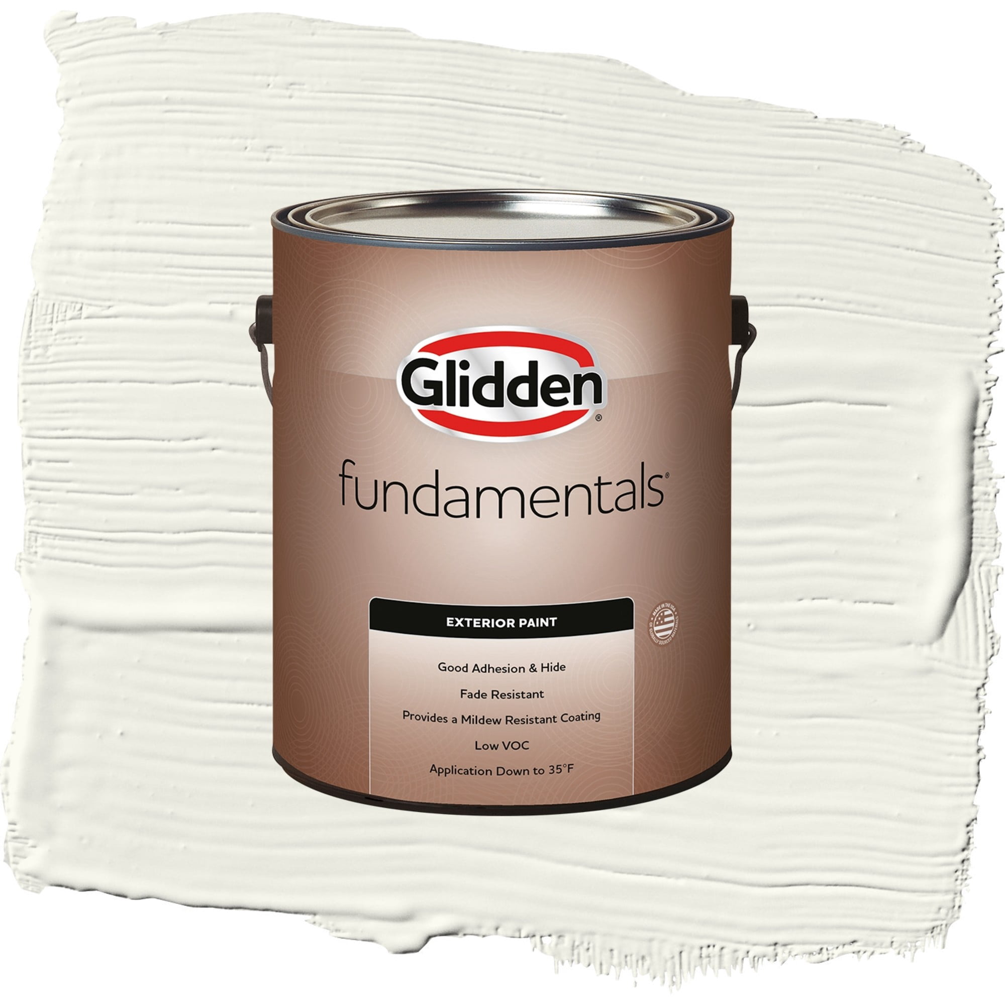 Glidden Fundamentals Gypsum / Off-White Satin Exterior Paint, 1 Gallon