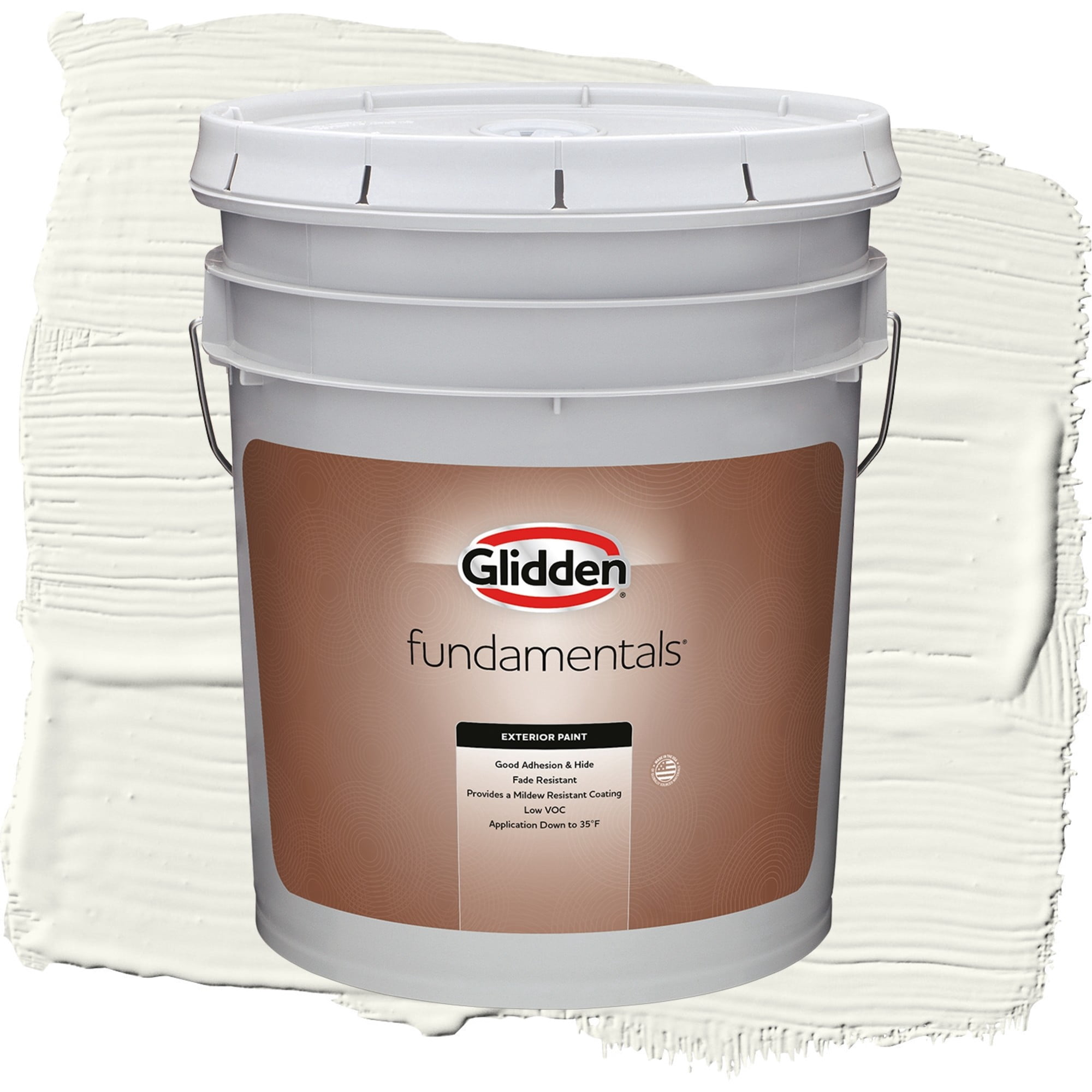 Glidden Fundamentals Gypsum / Off-White Satin Exterior Paint, 5 Gallon