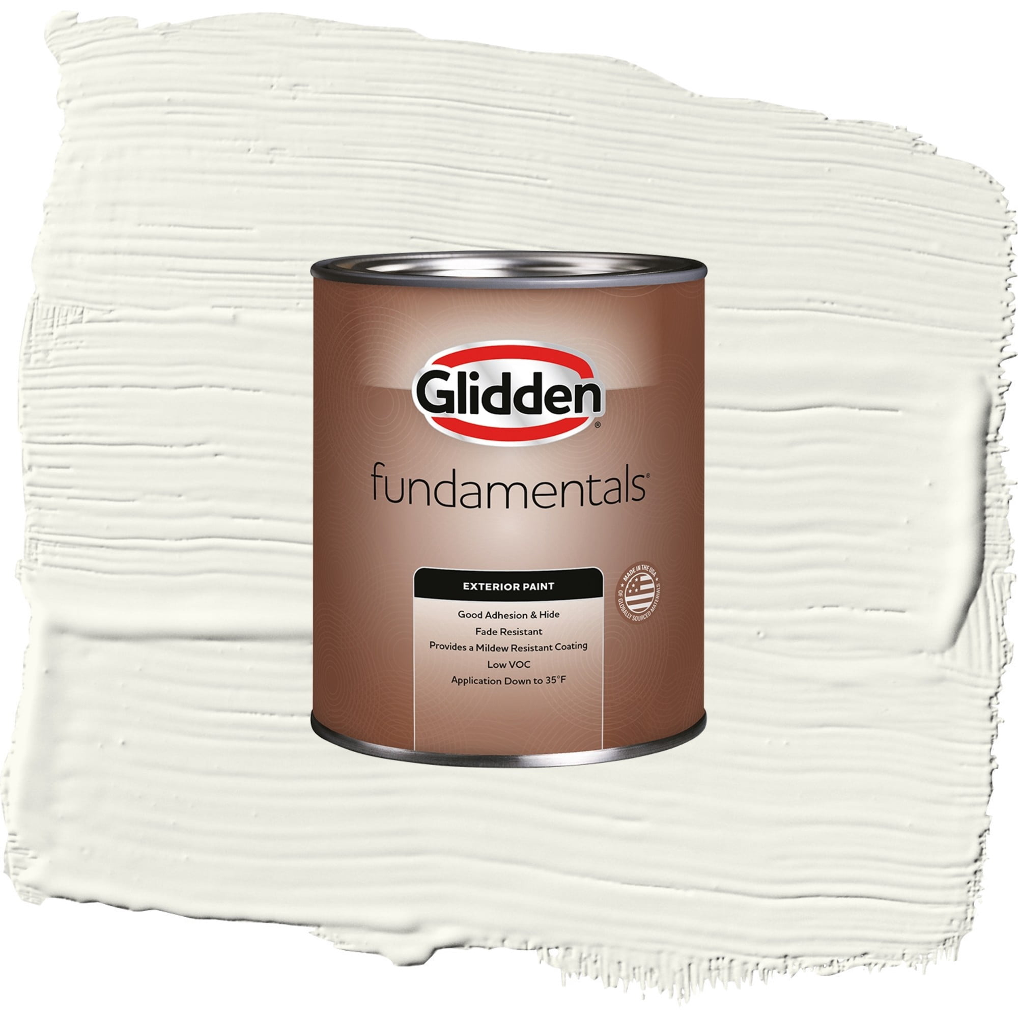 Glidden Fundamentals Gypsum / Off-White Semi-Gloss Exterior Paint, 1 Quart