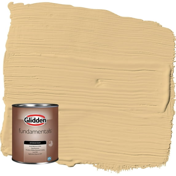 Glidden Fundamentals Halo / Yellow Satin Exterior Paint, 1 Quart