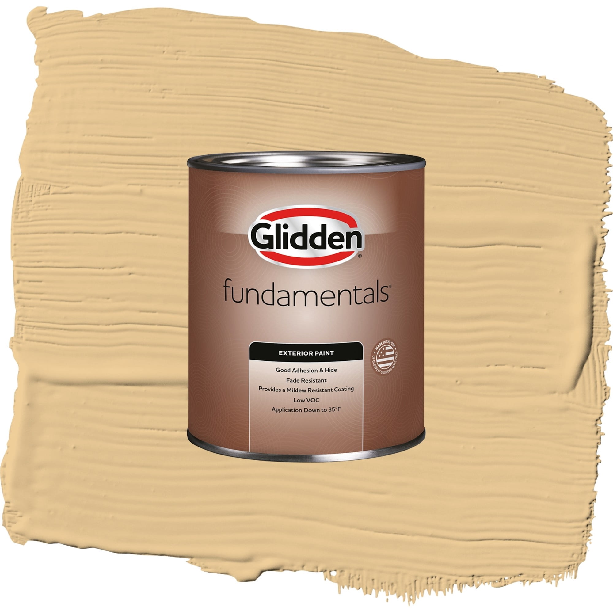 Glidden Fundamentals Halo / Yellow, Semi-Gloss Exterior Paint, 1 Quart