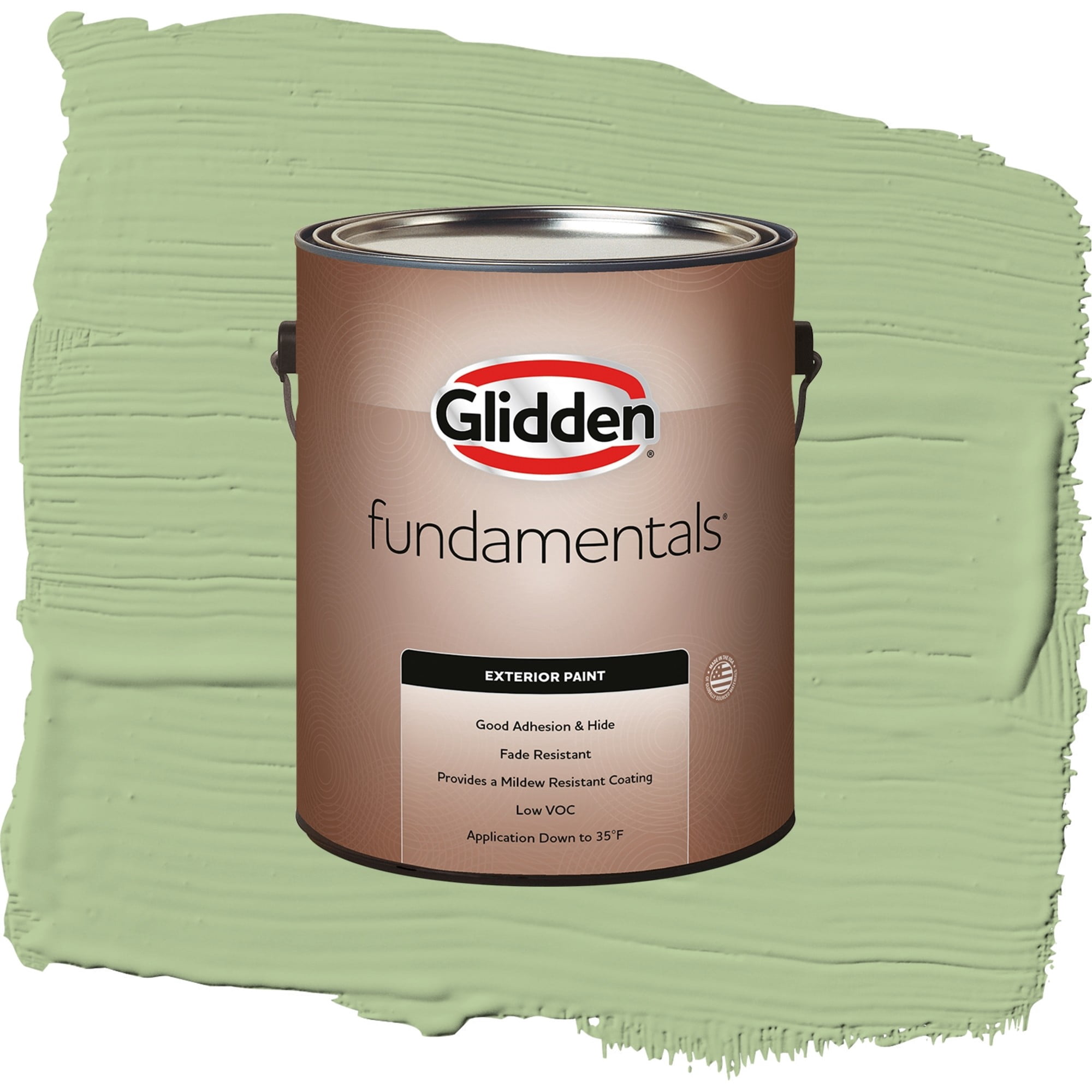 Glidden Fundamentals Harmonious / Green, Satin Exterior Paint, 1 Gallon