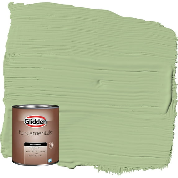 Glidden Fundamentals Harmonious / Green Semi-Gloss Exterior Paint, 1 Quart