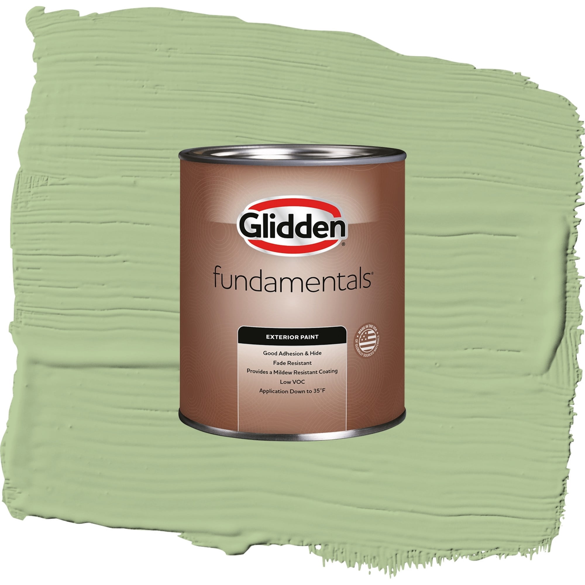 Glidden Fundamentals Harmonious / Green, Semi-Gloss Exterior Paint, 1 Quart