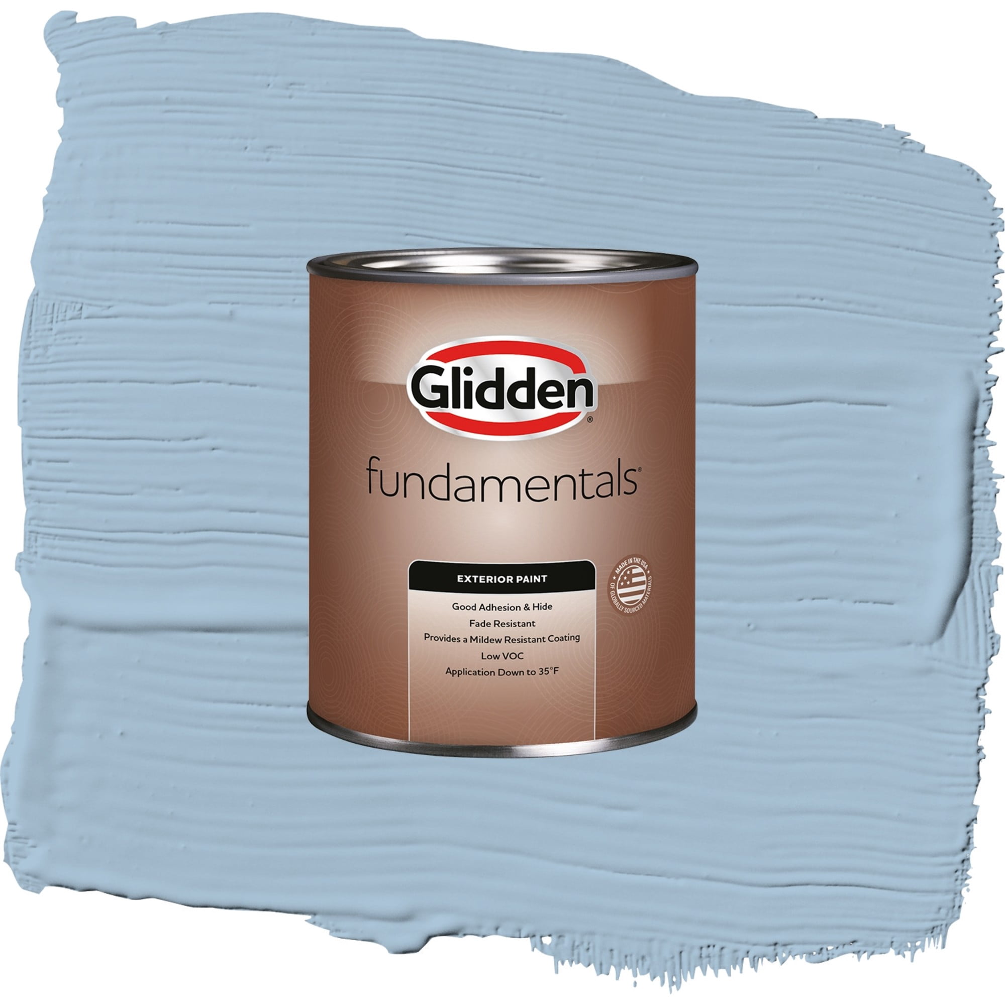 Glidden Fundamentals Heavenly Blue / Blue, Flat Exterior Paint, 1 Quart