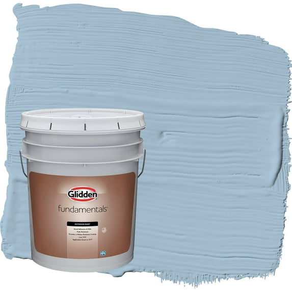 Glidden Fundamentals Heavenly Blue / Blue Flat Exterior Paint, 5 Gallon