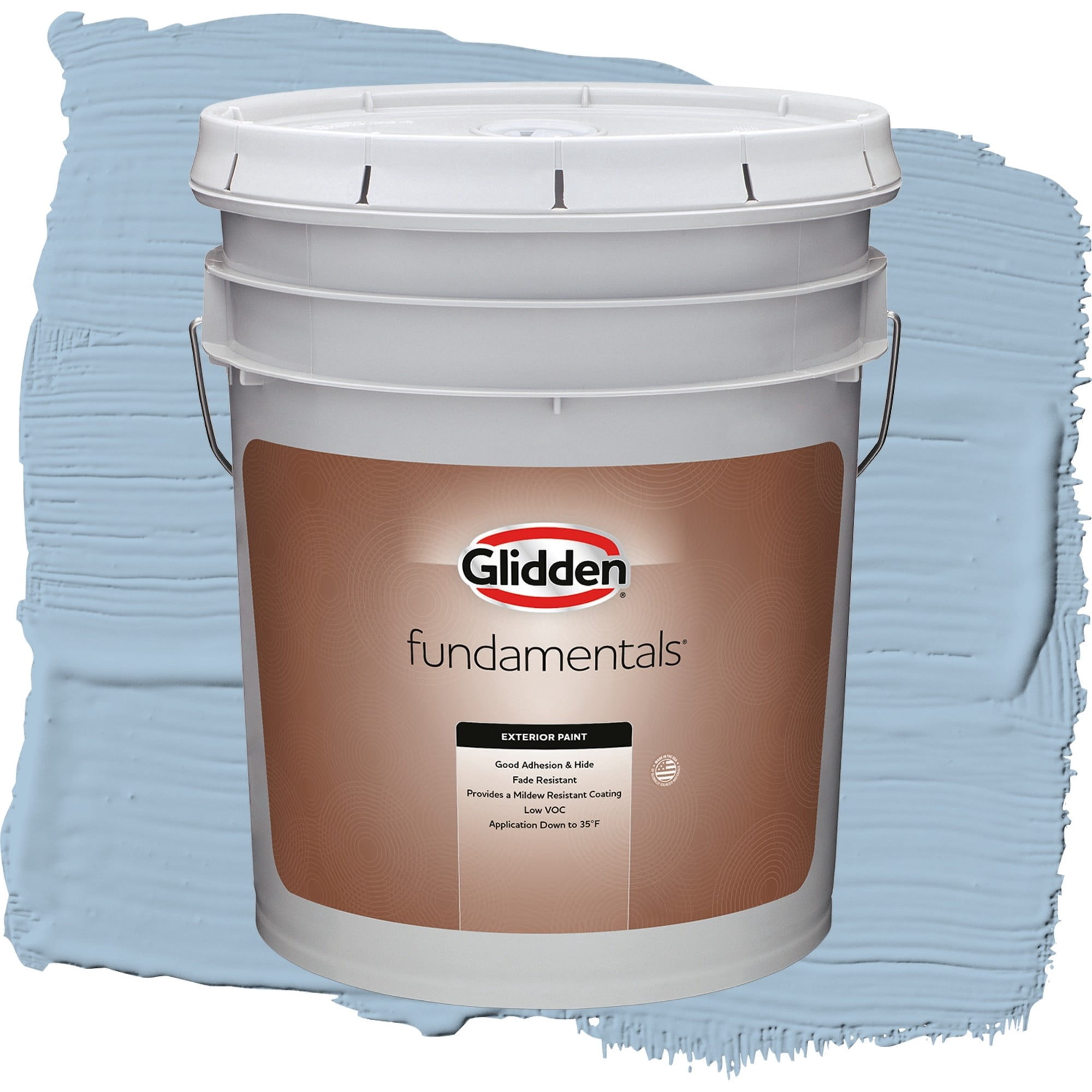 Glidden Fundamentals Heavenly Blue / Blue, Semi-Gloss Exterior Paint, 5 Gallon