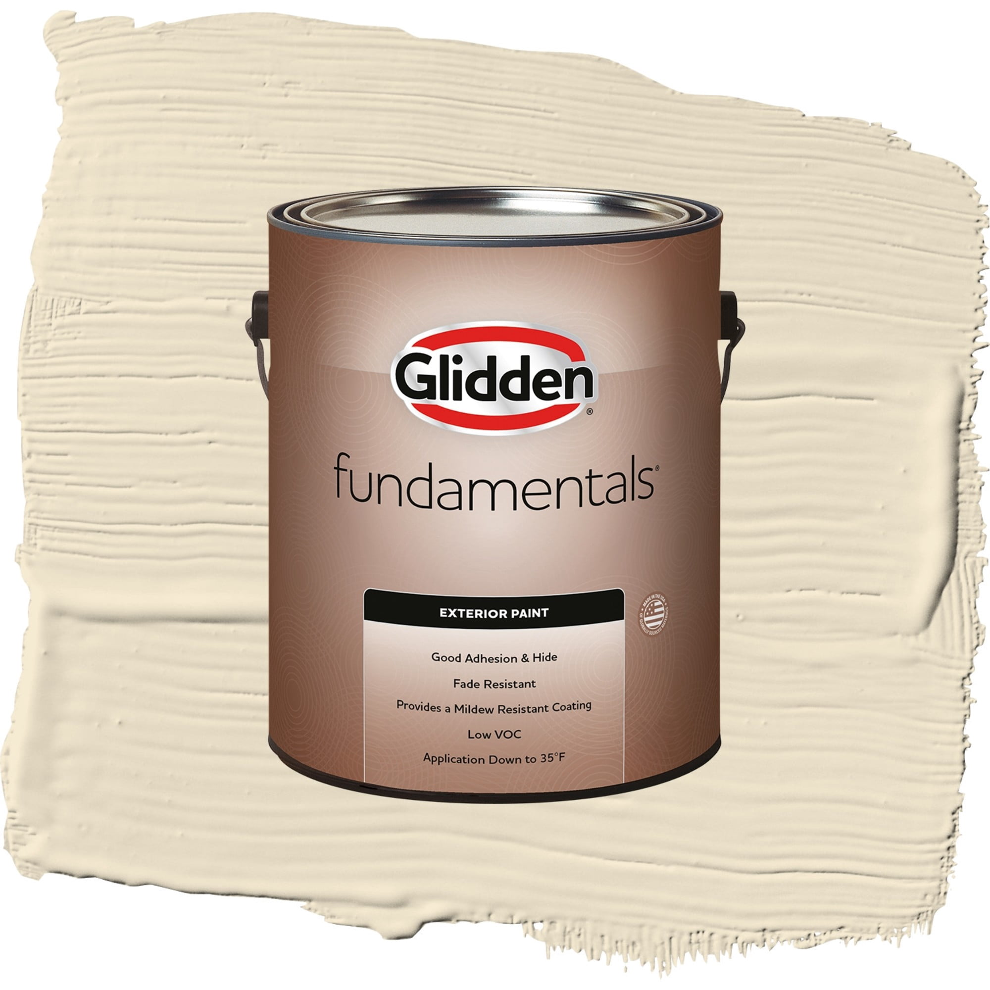 Glidden Fundamentals Heavy Cream / Beige, Flat Exterior Paint, 1 Gallon