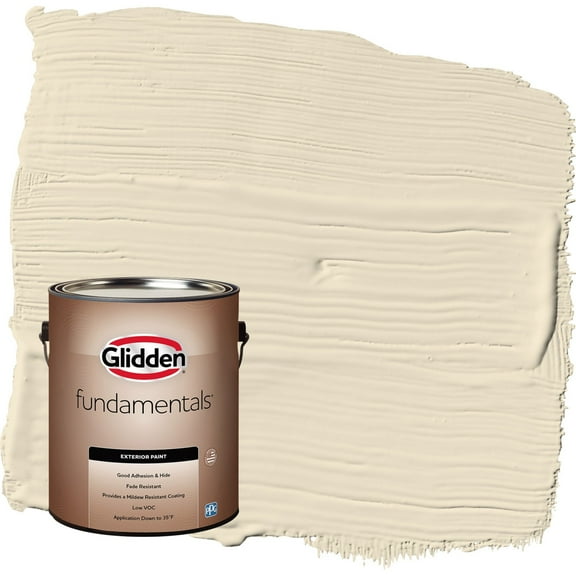 Glidden Fundamentals Heavy Cream / Beige Flat Exterior Paint, 1 Gallon