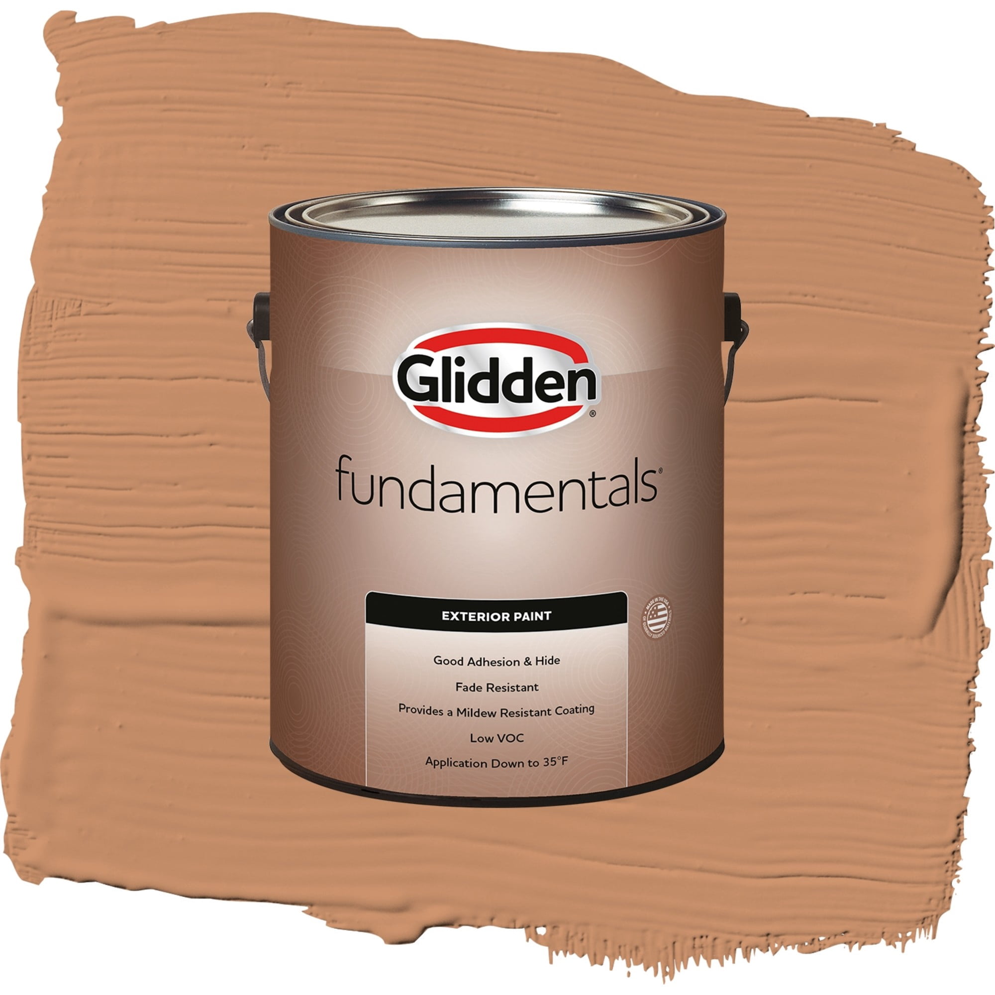 Glidden Fundamentals Hitching Post / Orange, Flat Exterior Paint, 1 Gallon