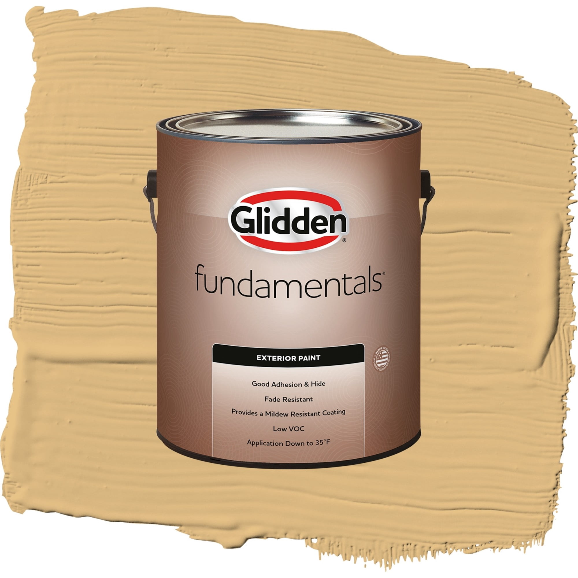 Glidden Fundamentals Honey Bunny / Yellow, Flat Exterior Paint, 1 Gallon