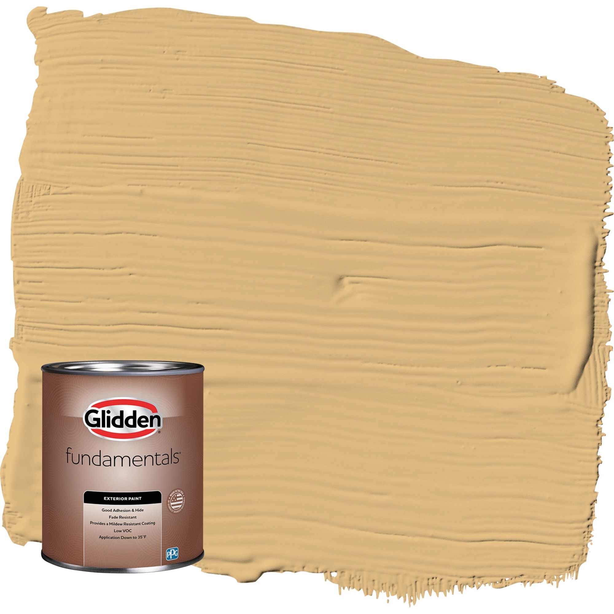 Glidden Fundamentals Honey Bunny / Yellow Flat Exterior Paint, 1 Quart