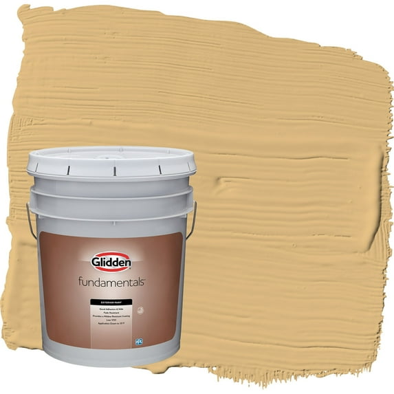 Glidden Fundamentals Honey Bunny / Yellow Semi-Gloss Exterior Paint, 5 Gallon