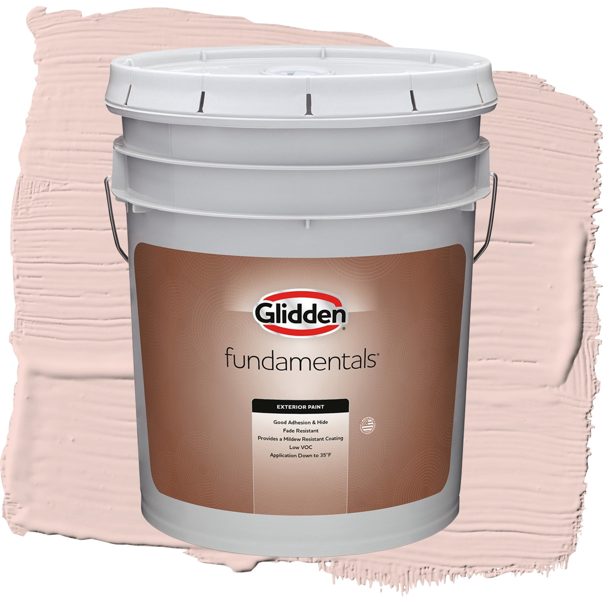 Glidden Fundamentals Honeysweet Flat Exterior Paint and Primer, 5 Gallons