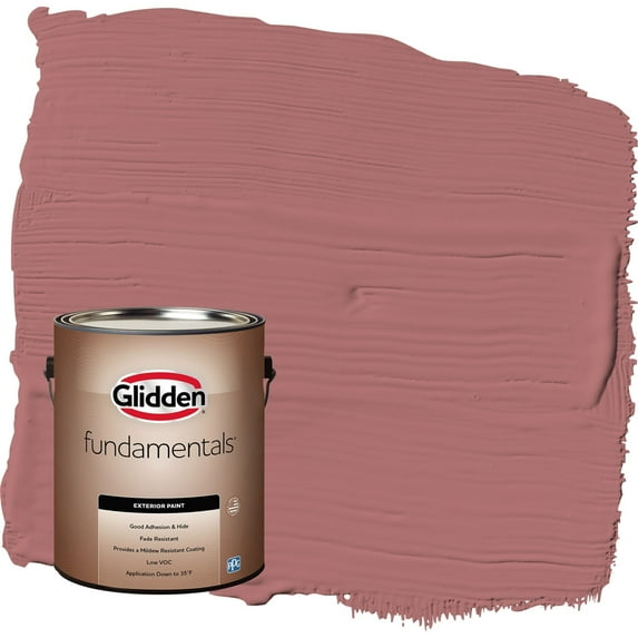 Glidden Fundamentals Horizon Glow / Red Flat Exterior Paint, 1 Gallon