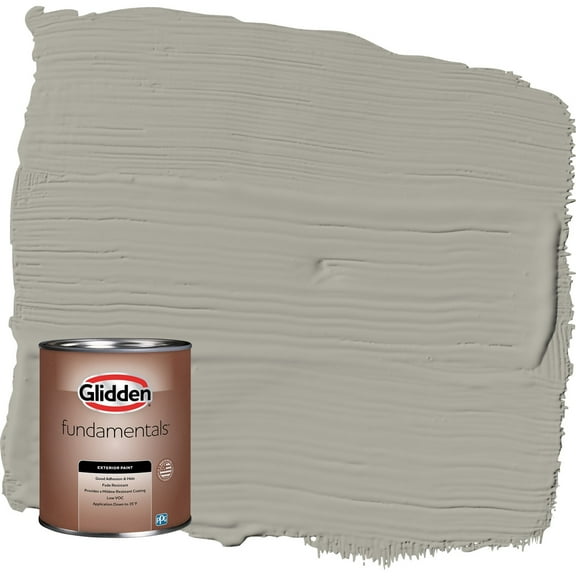 Glidden Fundamentals Hot Stone / Gray Flat Exterior Paint, 1 Quart