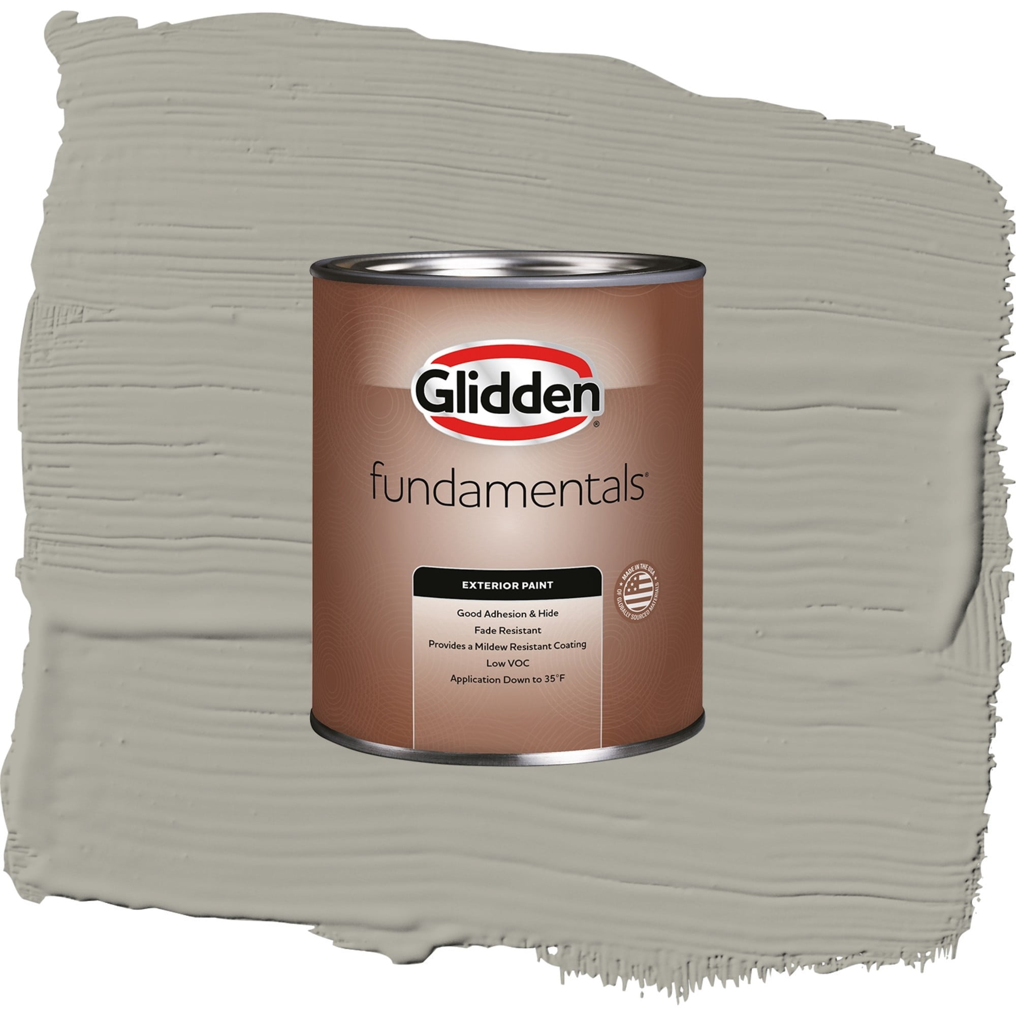Glidden Fundamentals Hot Stone / Gray, Semi-Gloss Exterior Paint, 1 Quart