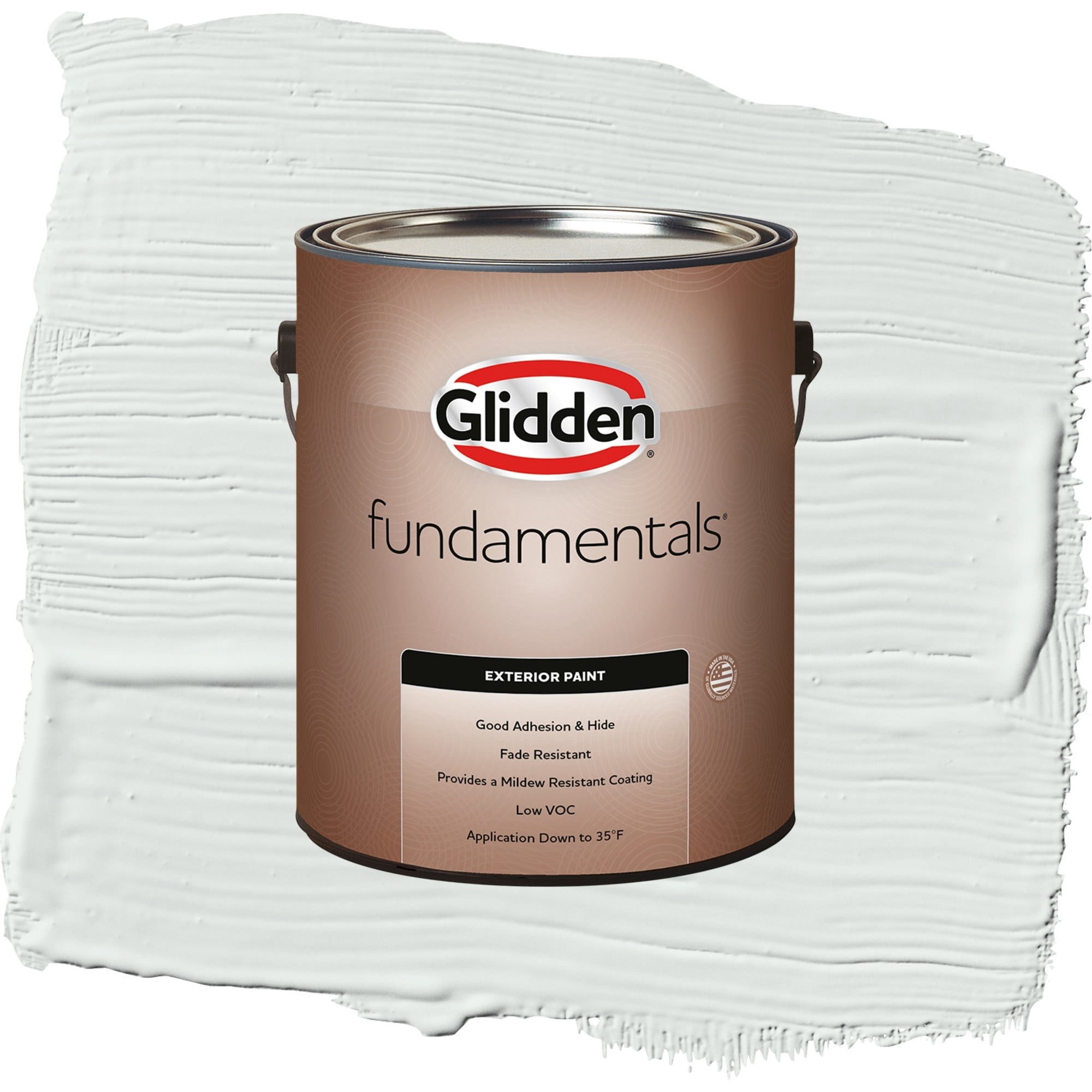 Glidden Fundamentals Icy Bay / Off-White Flat Exterior Paint, 1 Gallon