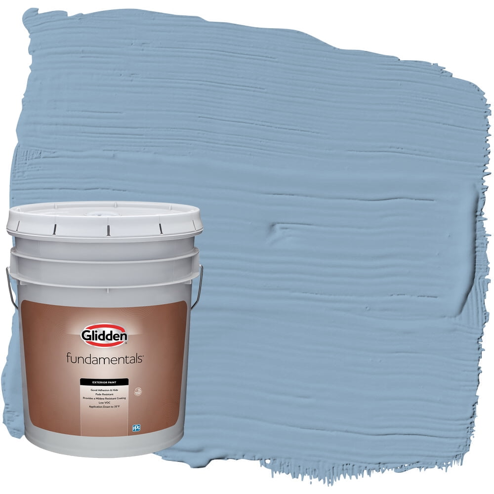 Glidden Fundamentals Kaleidoscope / Blue, Flat Exterior Paint, 5 Gallon