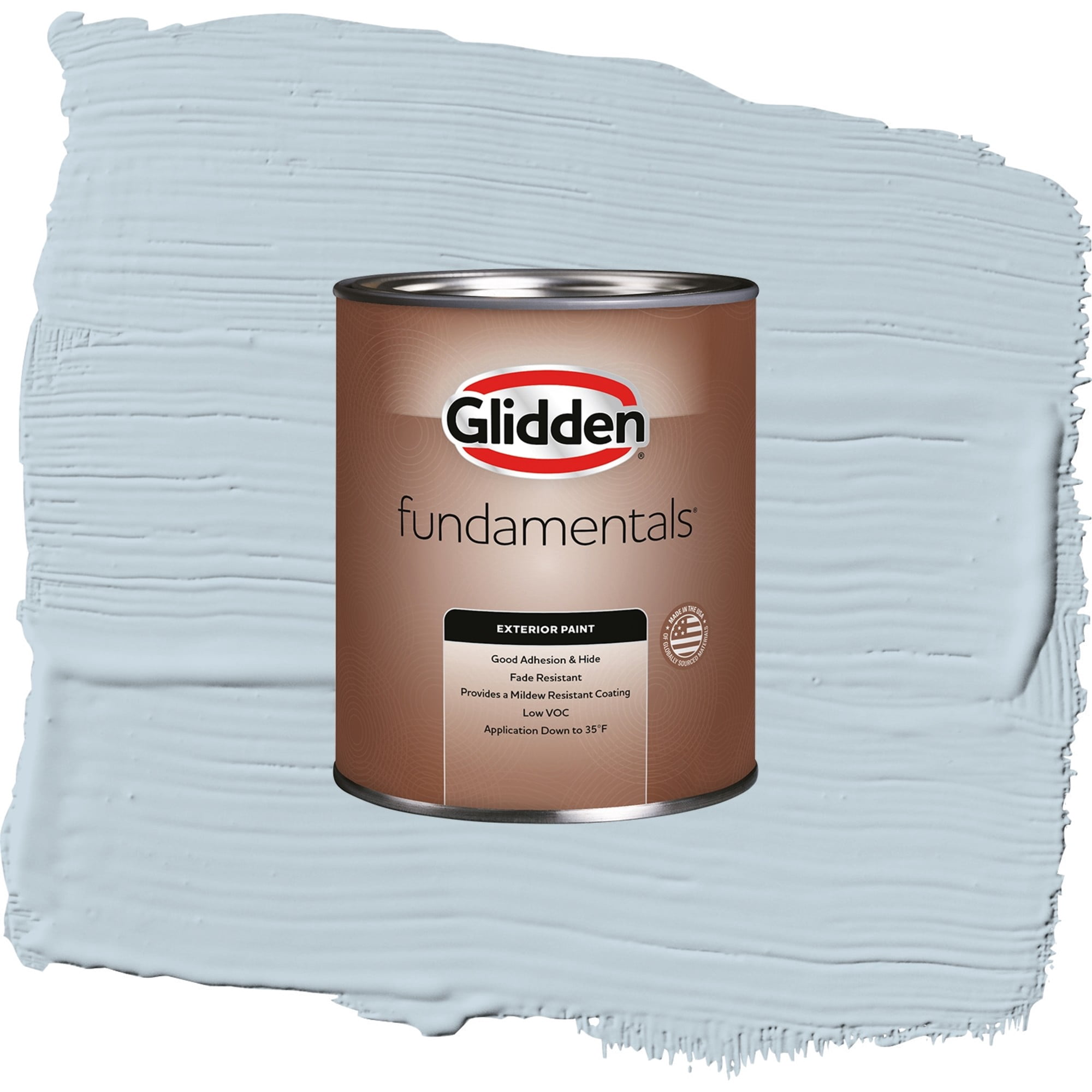 Glidden Fundamentals Keepsakes / Blue, Flat Exterior Paint, 1 Quart