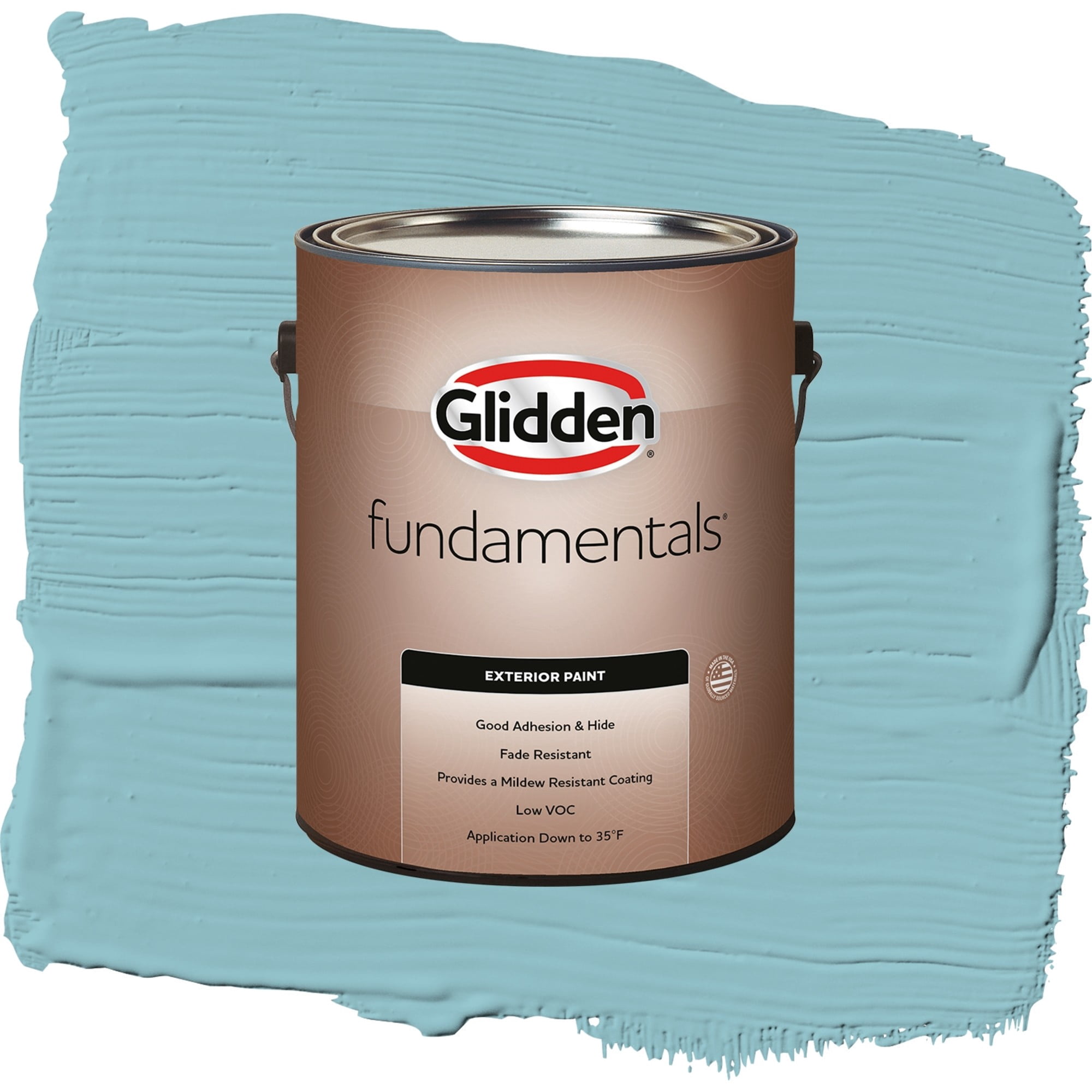 Glidden Fundamentals Kingston Aqua / Blue, Satin Exterior Paint, 1 Gallon