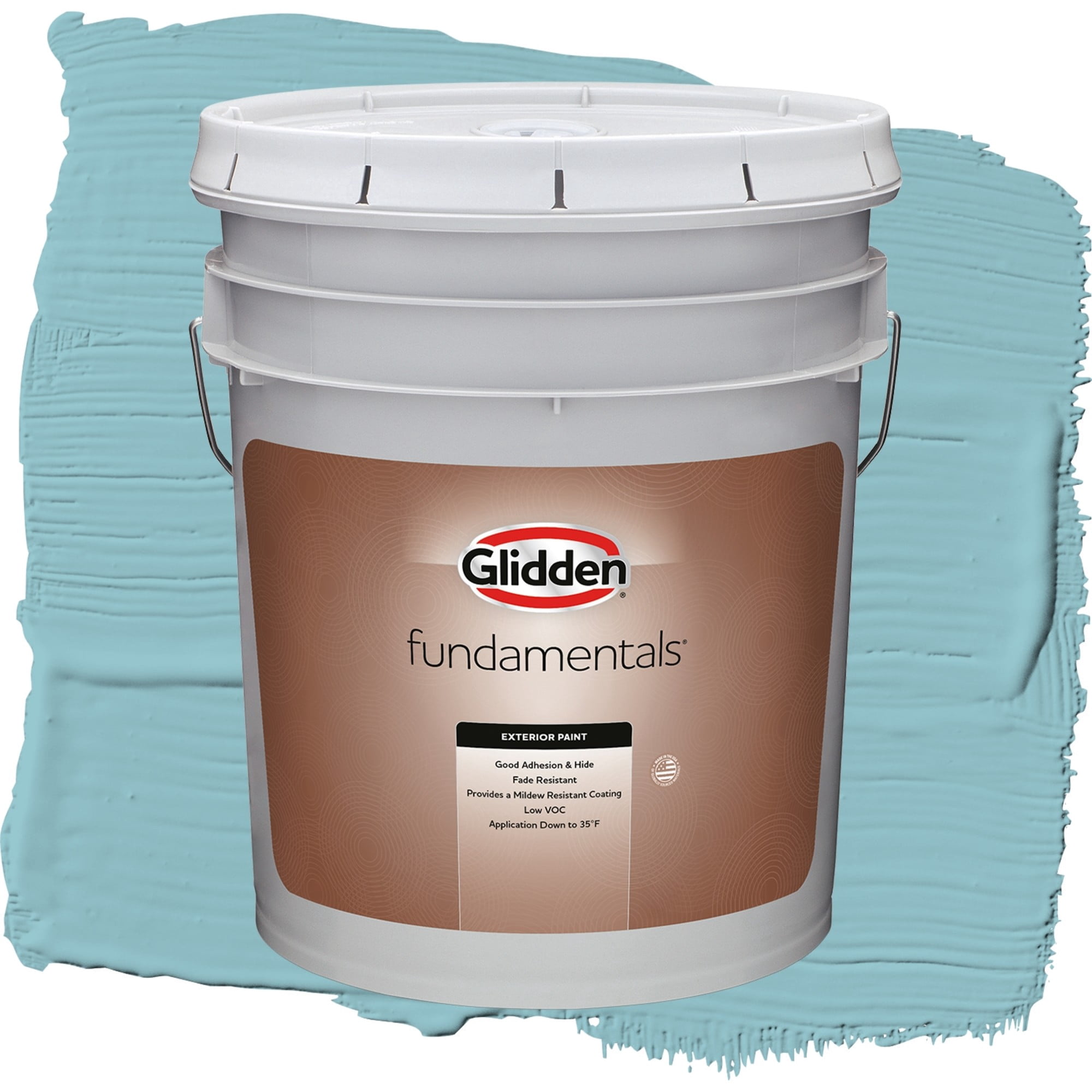 Glidden Fundamentals Kingston Aqua / Blue, Satin Exterior Paint, 5 Gallon