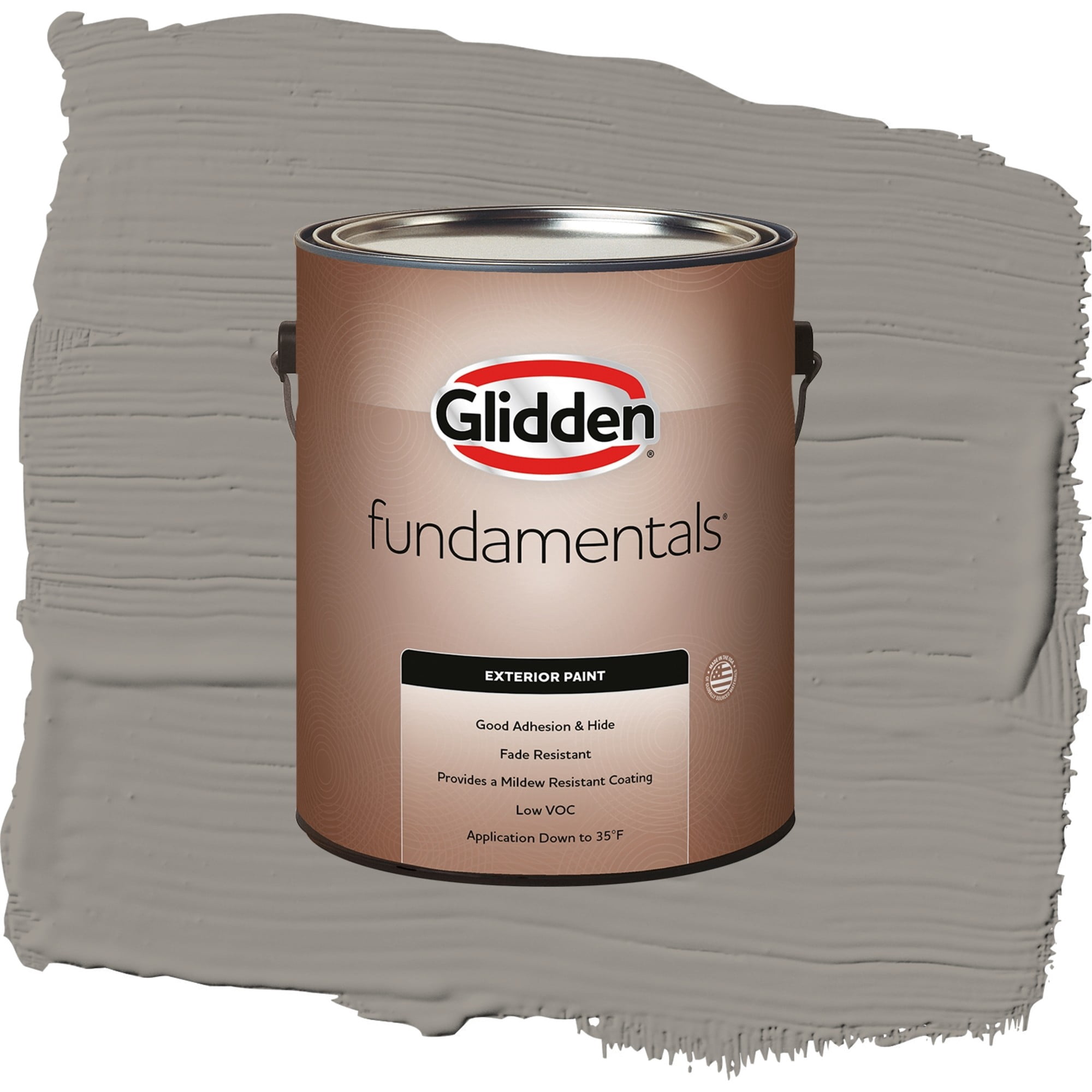 Glidden Fundamentals Lazy Afternoon / Gray, Flat Exterior Paint, 1 Gallon